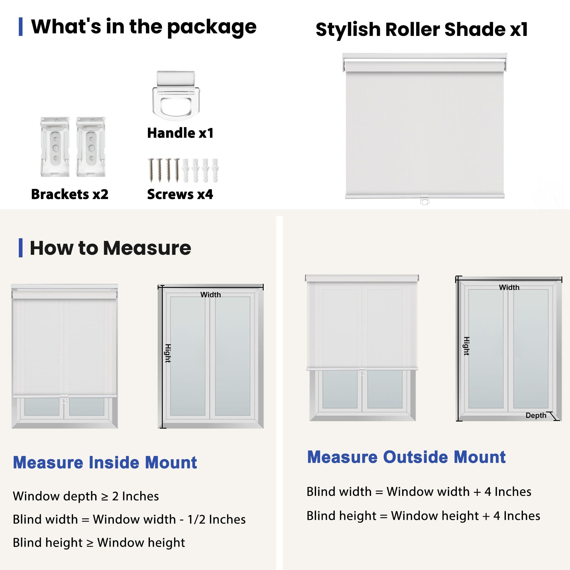 Sulugood Sulugood Light Filtering Blinds for Windows Cordless 5% Openness Solar Fabric Roller Shades Sheer and Glare Reduce Window Shades for Home Door Living Room Gray,28" W x 48" H