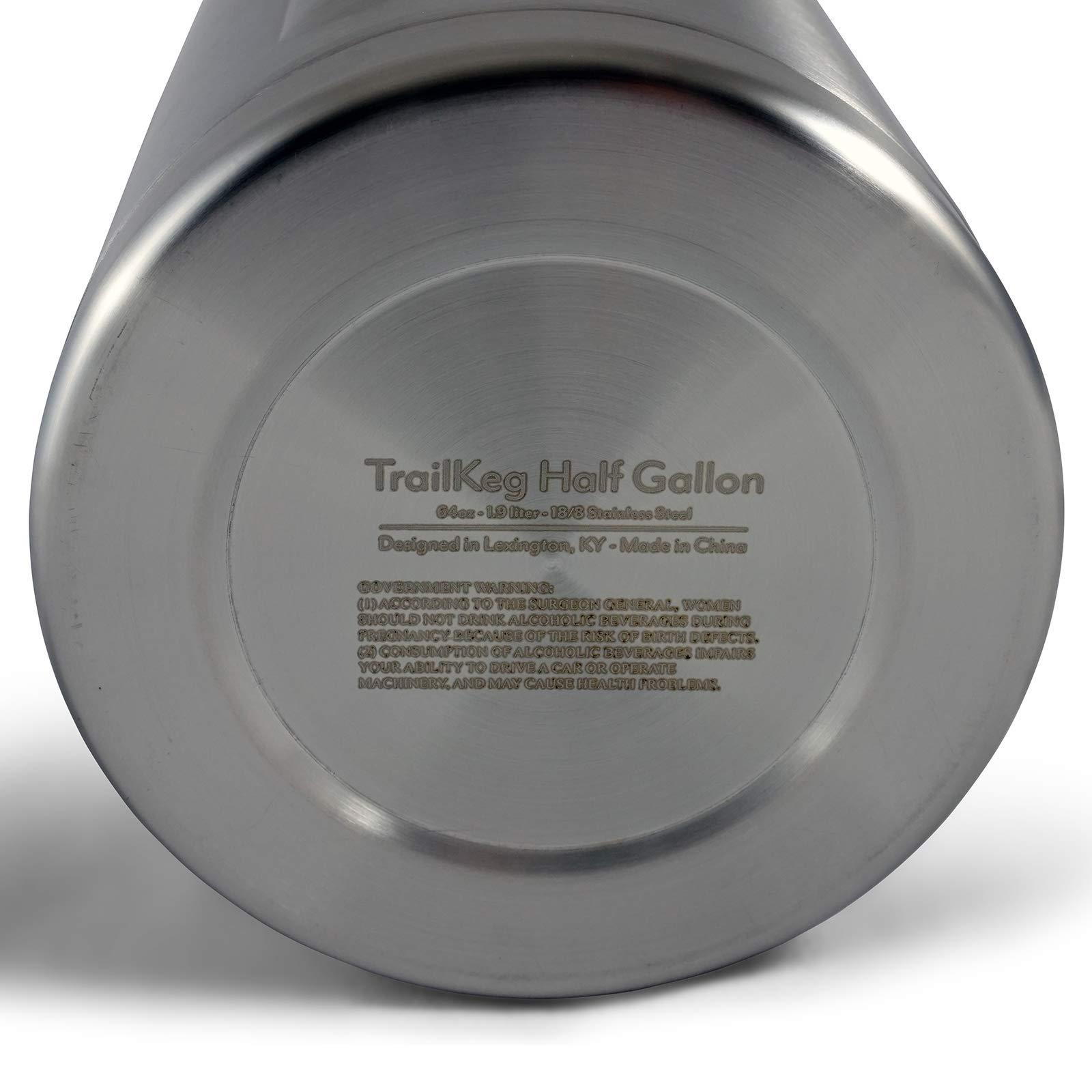 TrailKeg TrailKeg Half Gallon Package - Stainless Steel Growler For Beer - Vacuum Insulated Double Wall Design - Chrome Tap And Dual Stage CO2 Regulator - Keeps Drinks Perfectly Cold And Carbonated