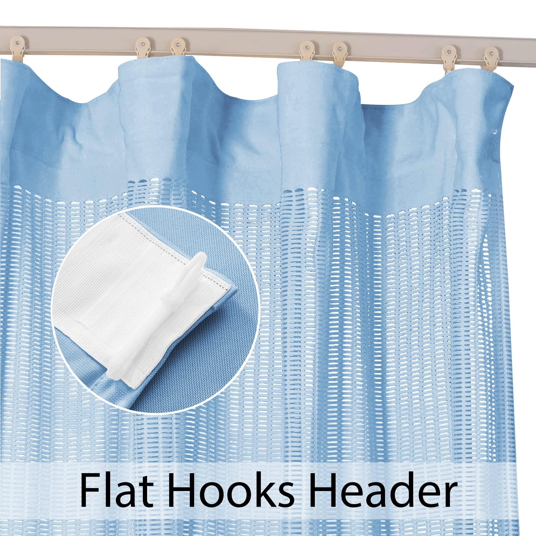 Fcosie Fcosie Extra Wide 15ft Wide x 8ft Tall Hospital Room Divider Curtain, Medical Grade Privacy Curtain with Mesh Top, Hospital Bed Divider Curtain, Flat Hooks Hanging Cubicle Curtains, 1 PC, Blue