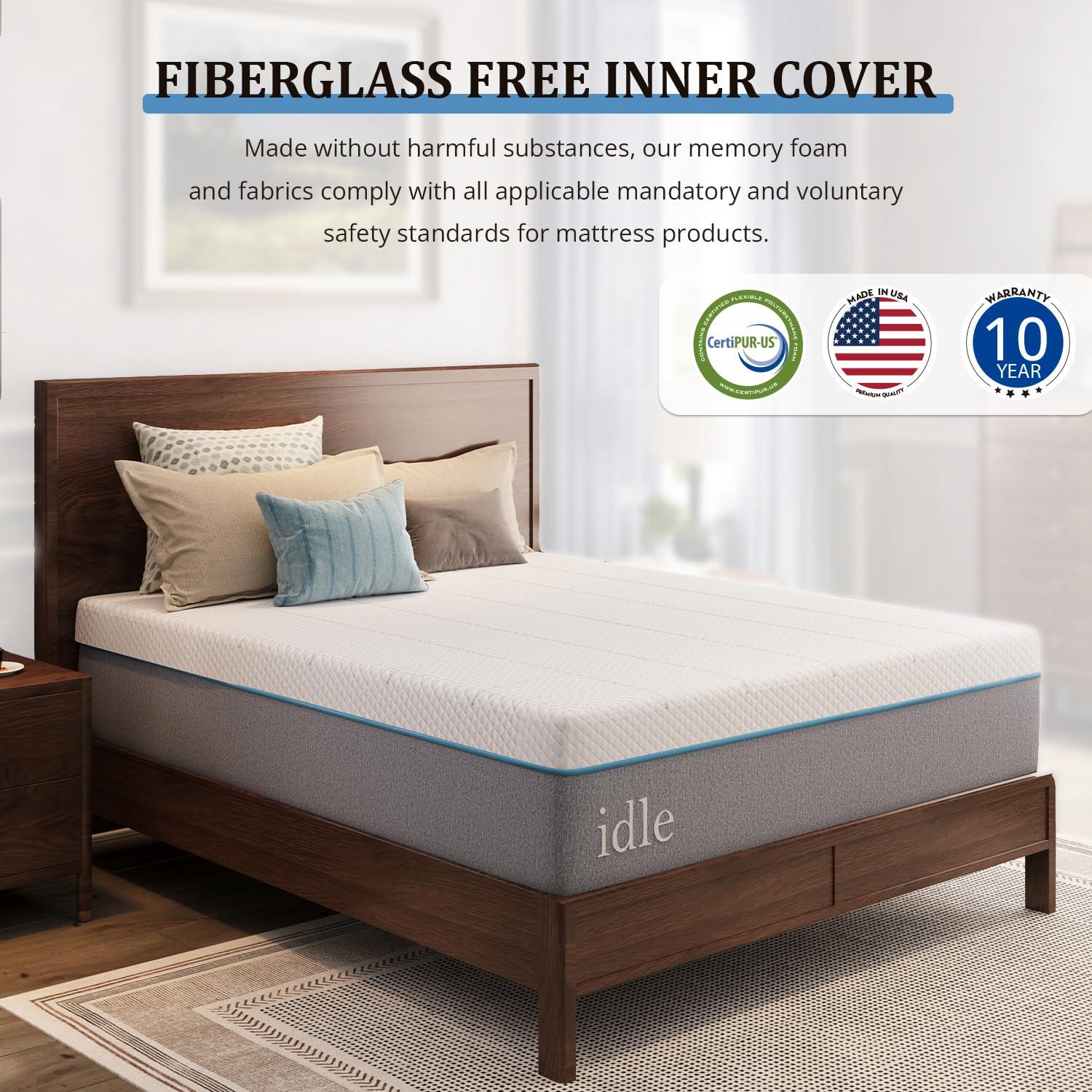 EGOHOME EGOHOME Full Mattress 14 Inch Cooling Gel Memory Foam, Fiberglass Free, Mattress Bed in a Box for Back Pain Relief, Medium Firm, CertiPUR-US Certified, 54x75x14, White