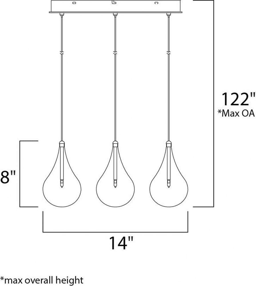 ET2 ET2 Larmes-9 Light Pendant in Modern style-14 Inches Wide by 8 inches high