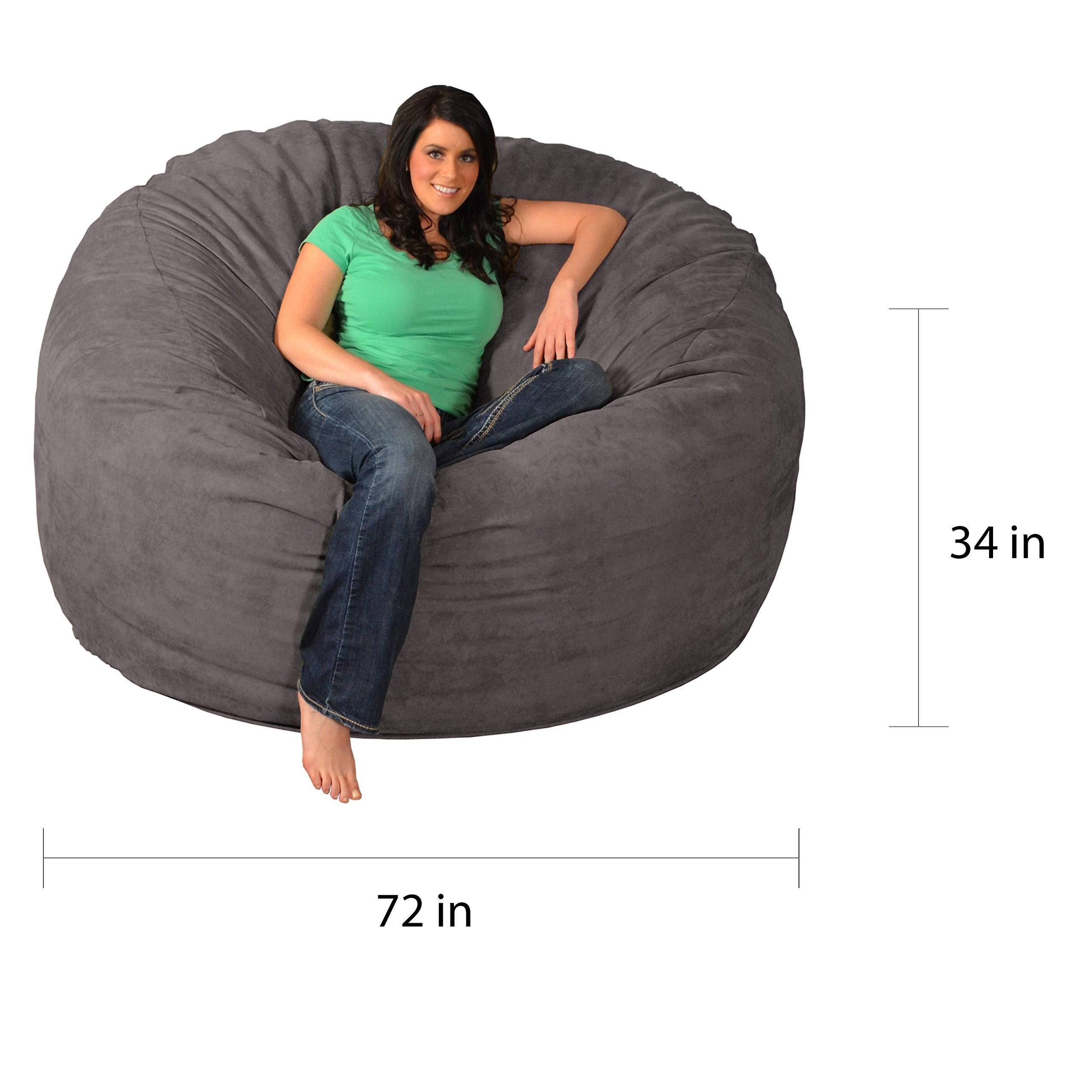 Theater Sacks LLC Theater Sacks 6-Foot Memory Foam Bean Bag Chair Charcoal