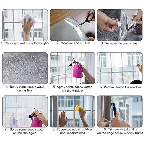Queenbox Queenbox 3M/10FT Clear Safety and Security Window Film Glass Protection Adhesive UV Prevention Window Film Easy Removal (20IN X10FT)