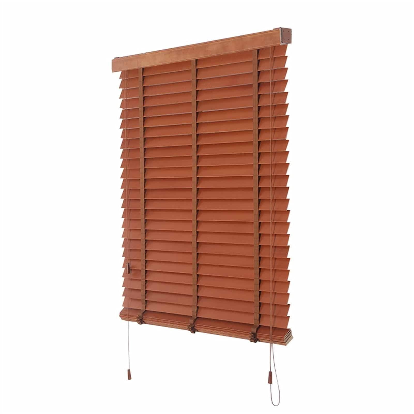 JLXJ JLXJ Roll Up Blinds for Windows Patio, 50cm Wood Slats, Blackout Privacy Venetian Blinds, 80cm/ 100cm/ 120cm/140cm Wide, (Size : 80100cm(31.539.3in))