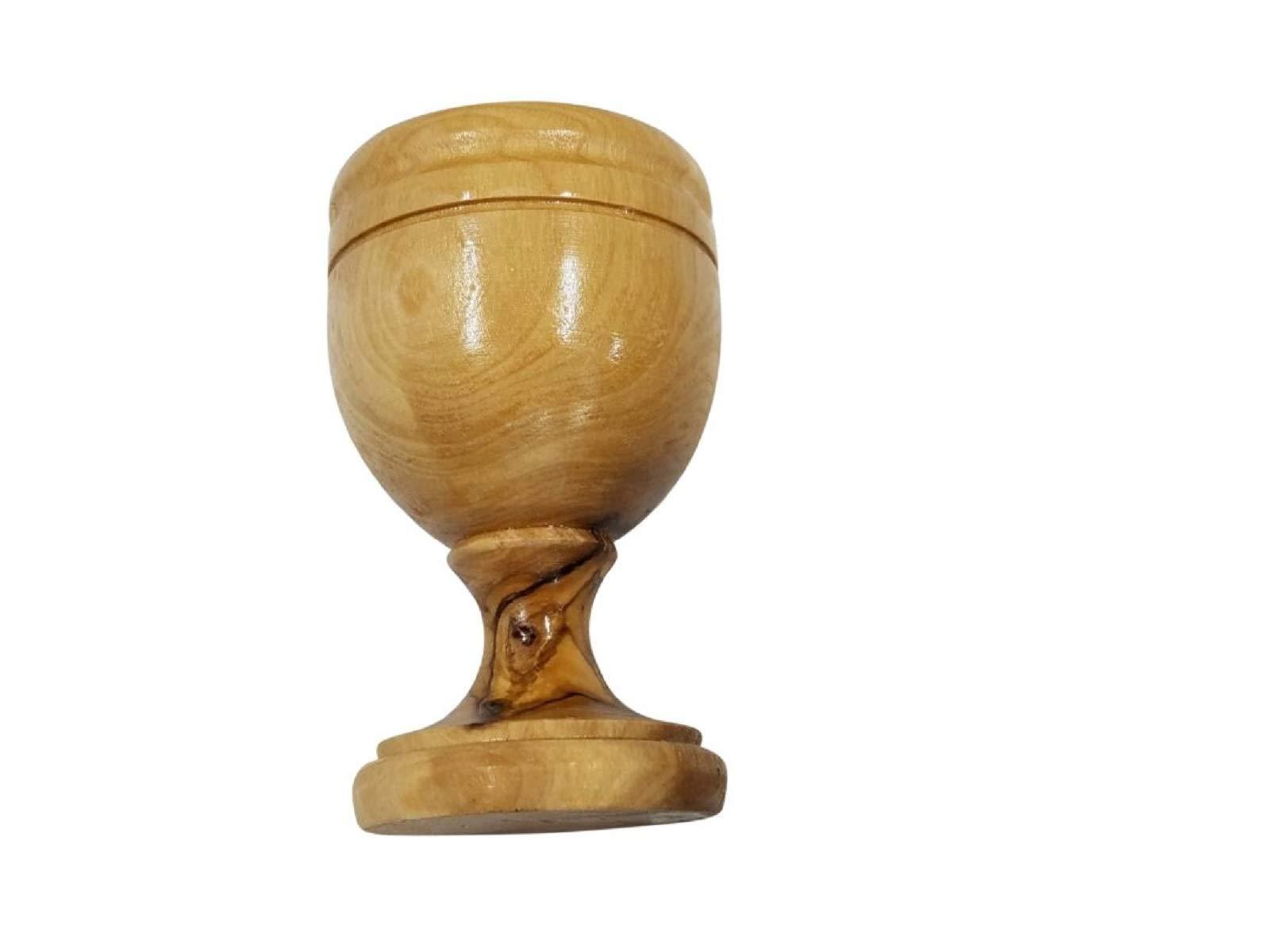 LION OF JUDAH MARKET LION OF JUDAH MARKET Communion Holy Land Wine Cup Chalice Olive Wood Goblet (2.75 inches)
