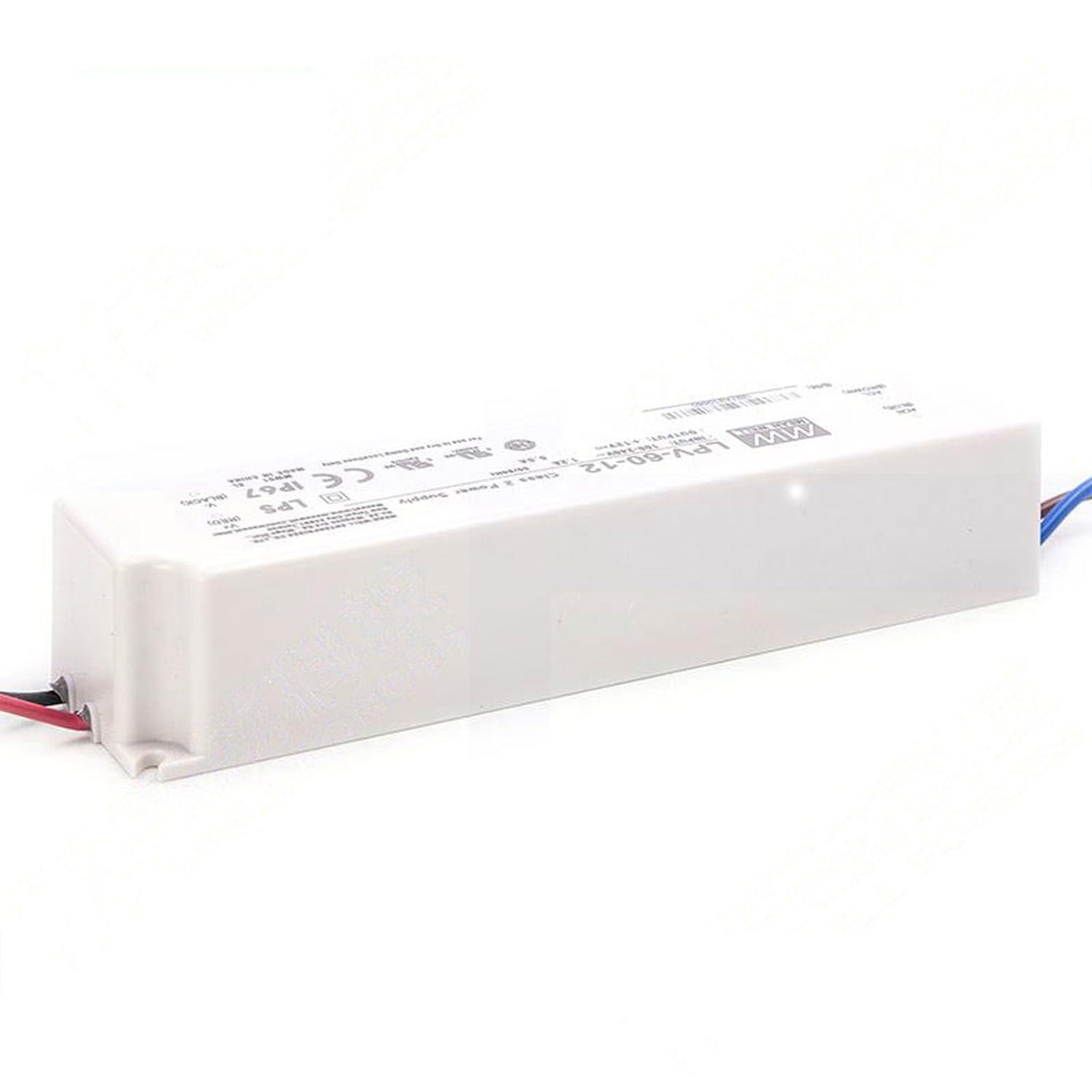 Generic Mean Well LPV-60-12 12V 5A IP67 Waterproof LED Driver - 60W Power Supply, Efficient and Stable Solution for Various LED Installations, Ensuring Consistent Performance (83% Efficiency)