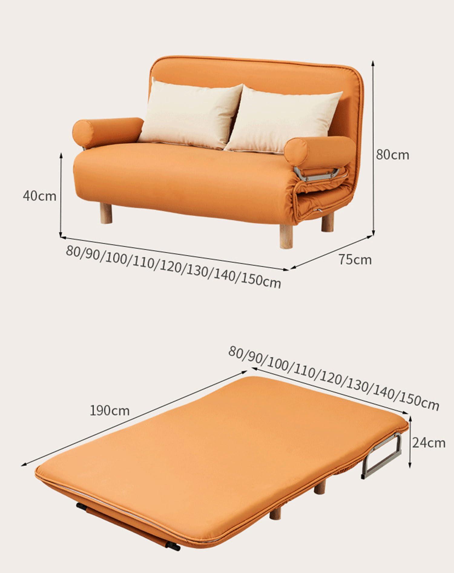 ESRADA Sofa Bed, Small Room Apartment Folding Guest Bed, Nordic High-end Folding Sofa Bed, Easily Assemble Couch C-120cm