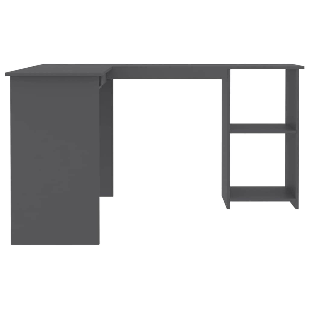 QZZCED L-Shaped Corner Desk ,Study Table,Make Up Desks,Executive Desk,Bedroom Desk,With a Pull-Out Keyboard Tray,for Home Office Writing Desk, Makeup Vanity Console Table,Gray 47.2"x55.1"x29.5" Chipboard
