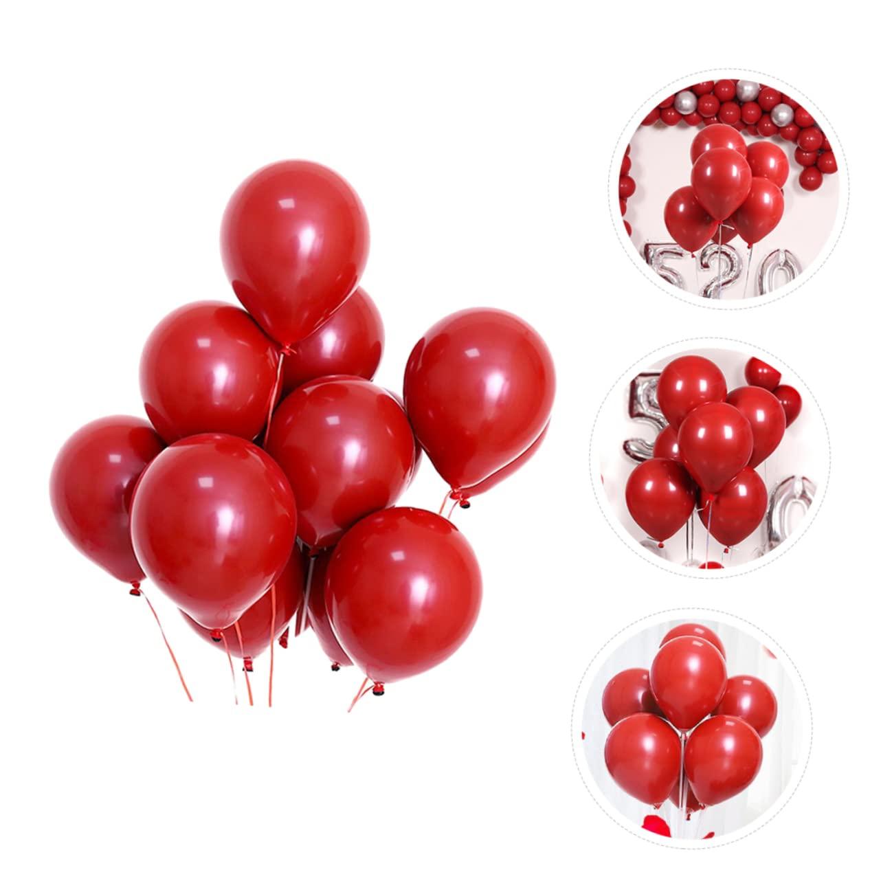 DECHOUS DECHOUS 50 Pcs Decorative Balloons for Party Emulsion Unique Latex Balloons Valentine S Day Balloons Matte Red Balloons Red