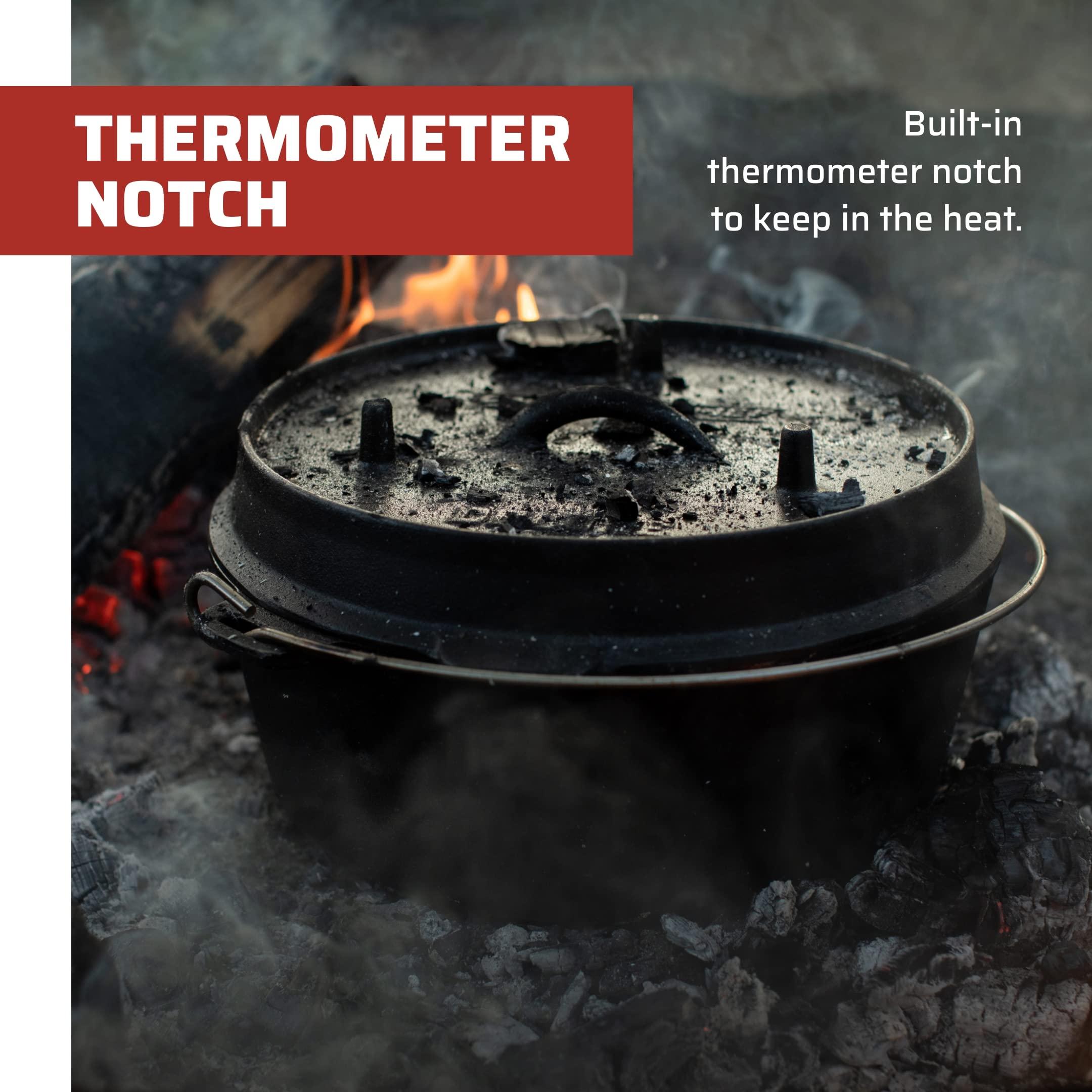 Camp Chef Camp Chef Deluxe 10 Dutch Oven - Cast Iron Dutch Oven with Lid & Lid Lifter for Indoor & Outdoor Cooking - 6 Quarts