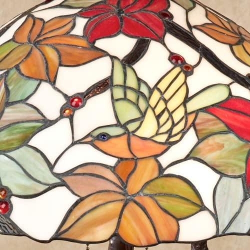 Touch of Class Touch of Class Tropical Passion Stained Glass Table Lamp - Multi Pastel - Handcrafted - Tiffany Style Decor - Tropics Desk Accent - Antique Flower Lamps for Bedroom, Living Room, Foyer