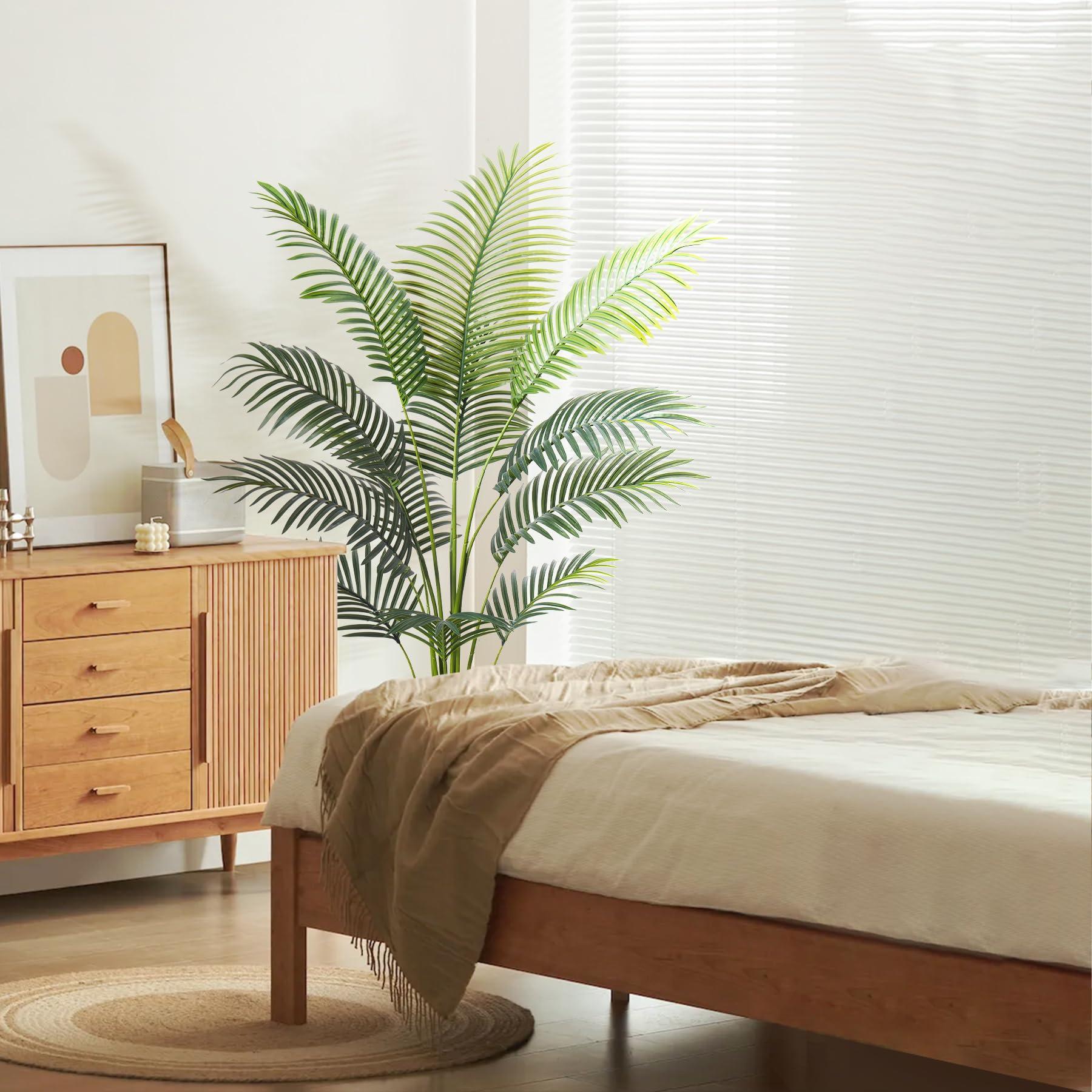 Aphighjoy Aphighjoy 2Packs 5FT Artificial Areca Palm - Fake Plants Palm Tree Faux Tropical Palm Potted Dypsis Lutescens for Home Decor Office Housewarming Gift (5Ft -2Packs)