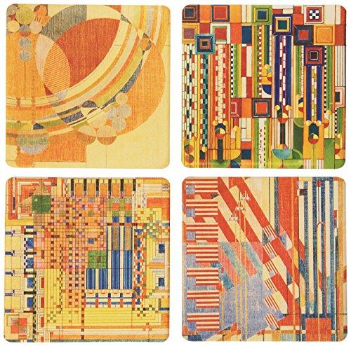 CoasterStone CoasterStone Absorbent Coasters, 4-1/4-Inch, "Frank Lloyd Wright Liberty Covers III", Set of 4