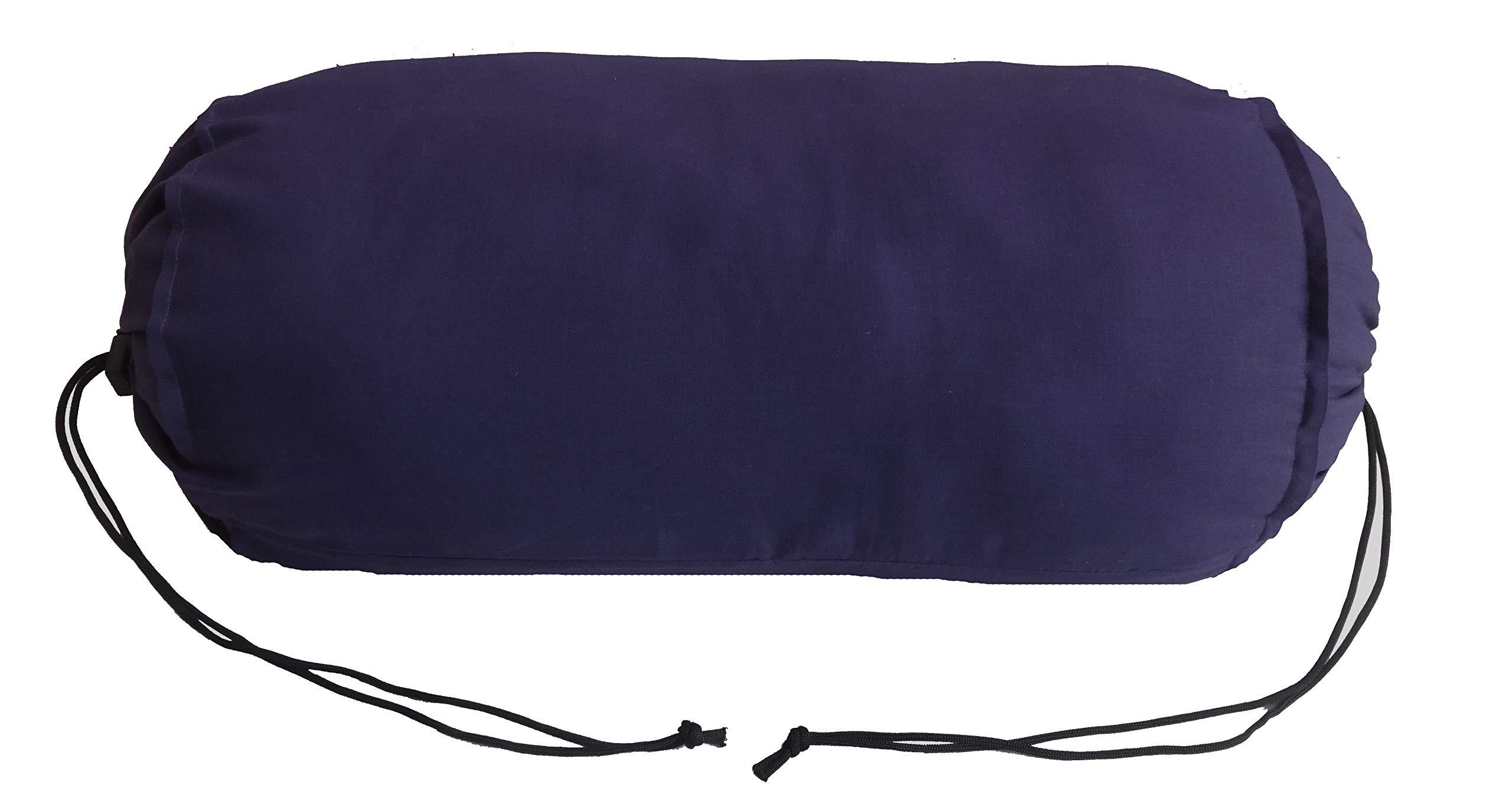 Saffron Navy Blue Bolster Pillowcase - Neck Roll Round Bolster Cover for Bed Sofa Chair Couch Lounge Cotton 6\" Diameter x 34\" Long (15 cm Diameter x 86 cm Long) Removable Cover