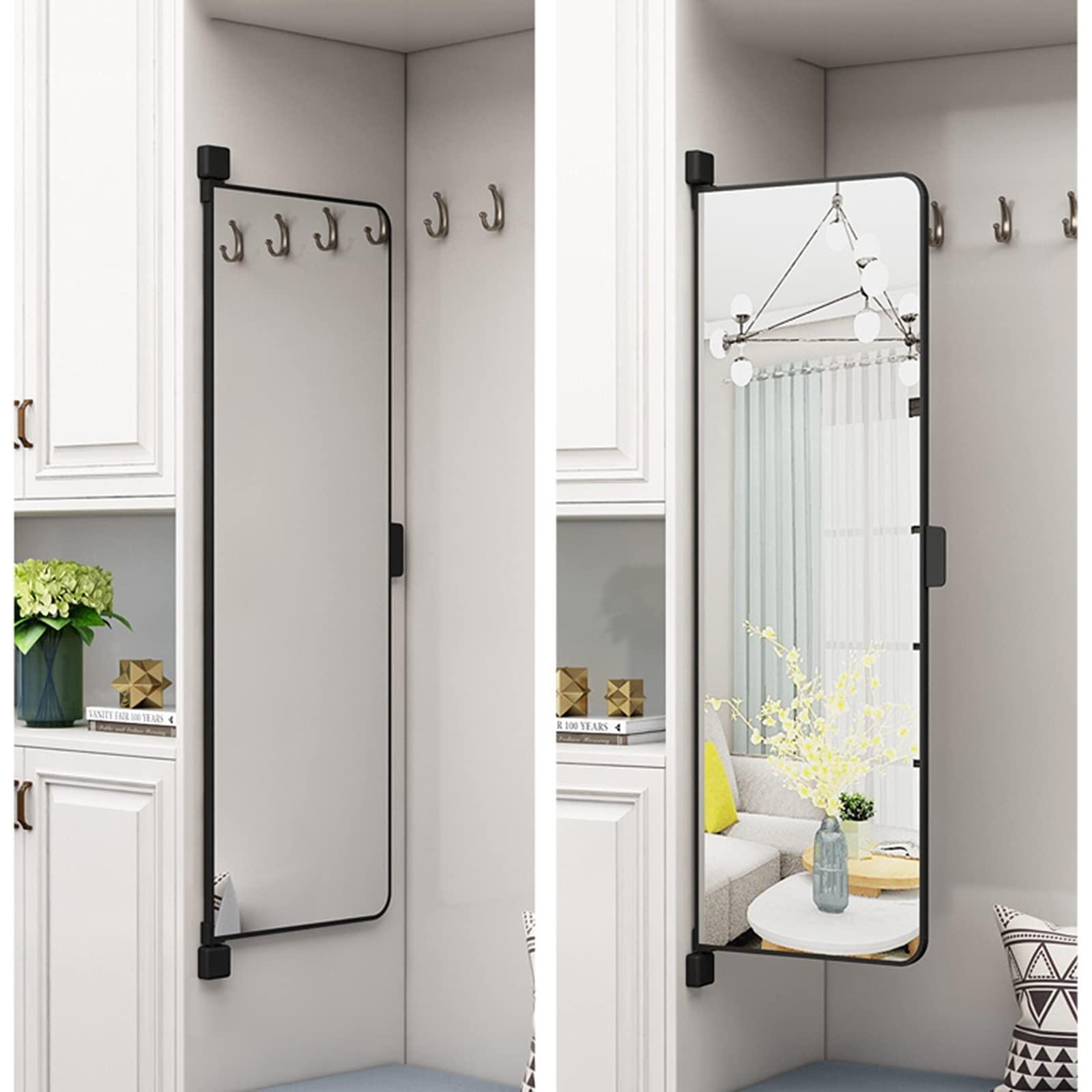 Makeup mirror Wardrobe Mirror, Built-in Rotating Invisible Dressing Mirror, Large Full-Length Folding Mirror, Damaged and Returned (Size : 100cm)