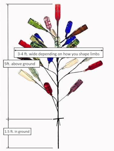 BottleTree The Big Daddy Bottle Tree | Outside Yard Garden Decor | No Assembly Required | Displays 25 Bottles | 5 ft (60\") Tall | Heavy Duty Welded Solid Raw Steel | Unpainted | Made in Mississippi USA