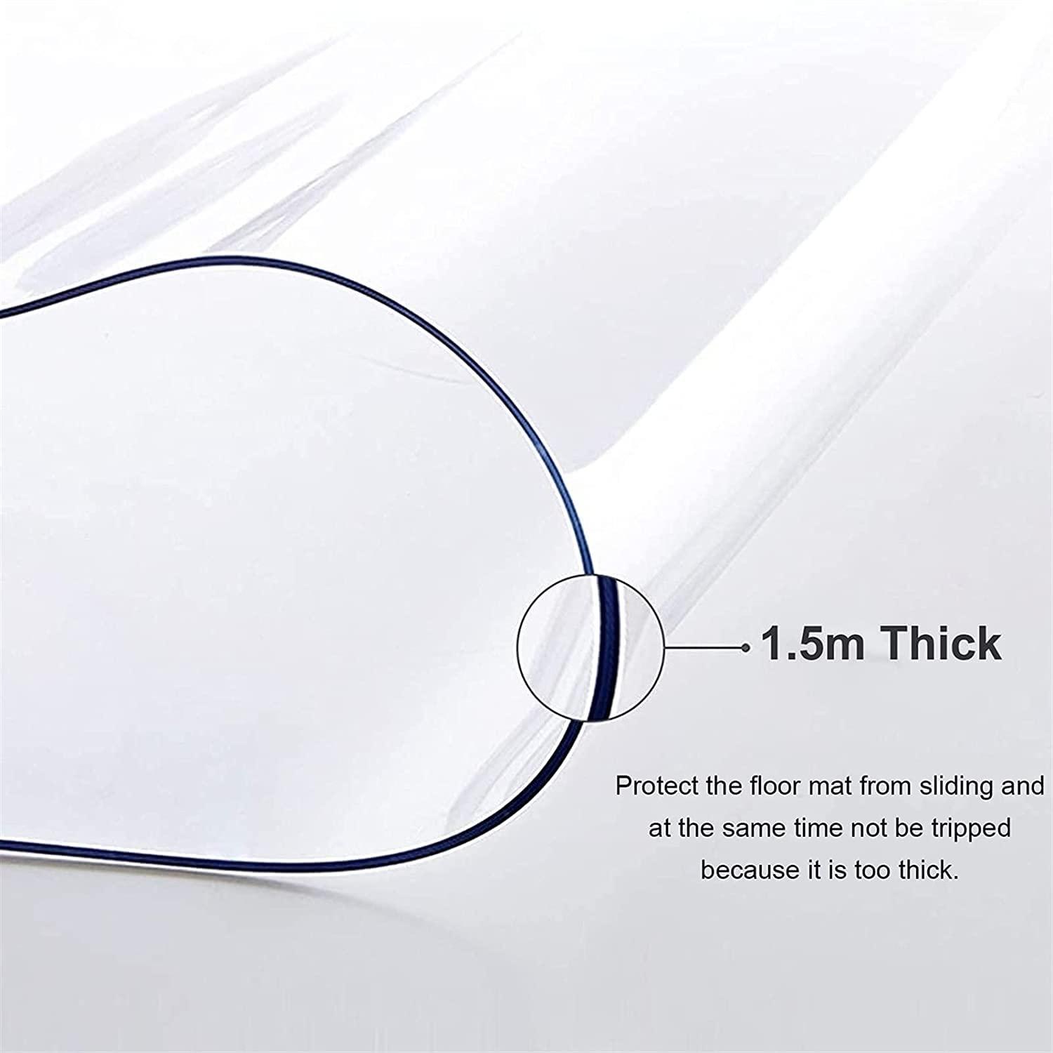 DFONCE Clear Plastic Vinyl Rug Protector Cover Rug Runner Clear Floor Runner mat, Waterproof Vinyl Plastic Desk Chair/Stairs/Pets Carpet Protector Mat (Size : 140x400cm/4.5ftx13.1ft)