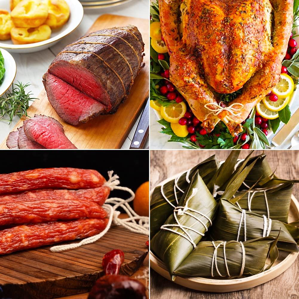 Tenn Well Tenn Well Butchers Cooking Twine, 328 Feet 3Ply 1mm Cotton Bakers Twine, Food Safe Kitchen String for Roasting, Trussing Meat and Turkey, Food Prep, Baking and More