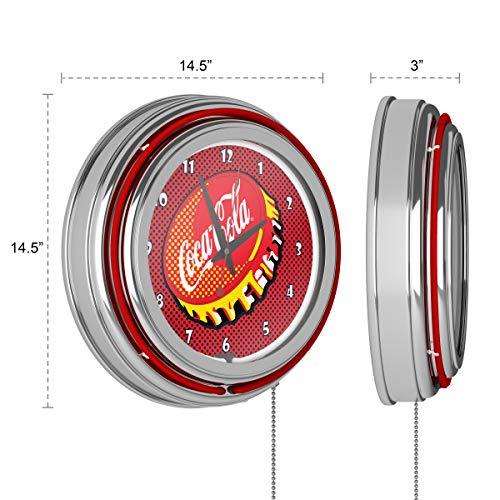Trademark Gameroom Coca Cola Chrome Double Rung Neon Clock - Pop Art