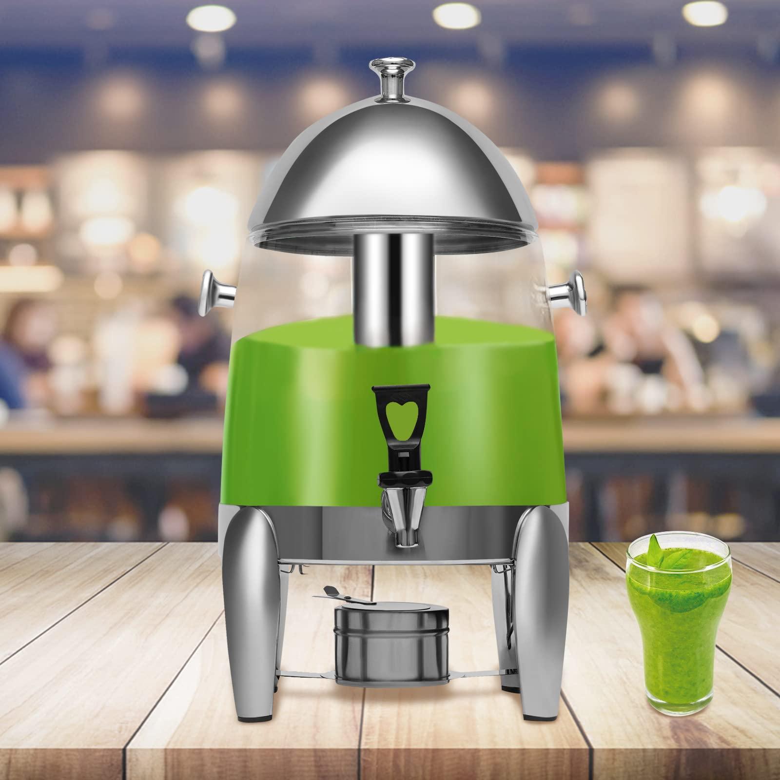 Eapmic 12L Commercial Beverage Dispenser Stainless Steel Cold and Hot Beverage Dispenser Machine with Cold/Heat Preservation Function Juice Tea Drink Dispenser Juice Bucket Drink Buffet Server, Silver