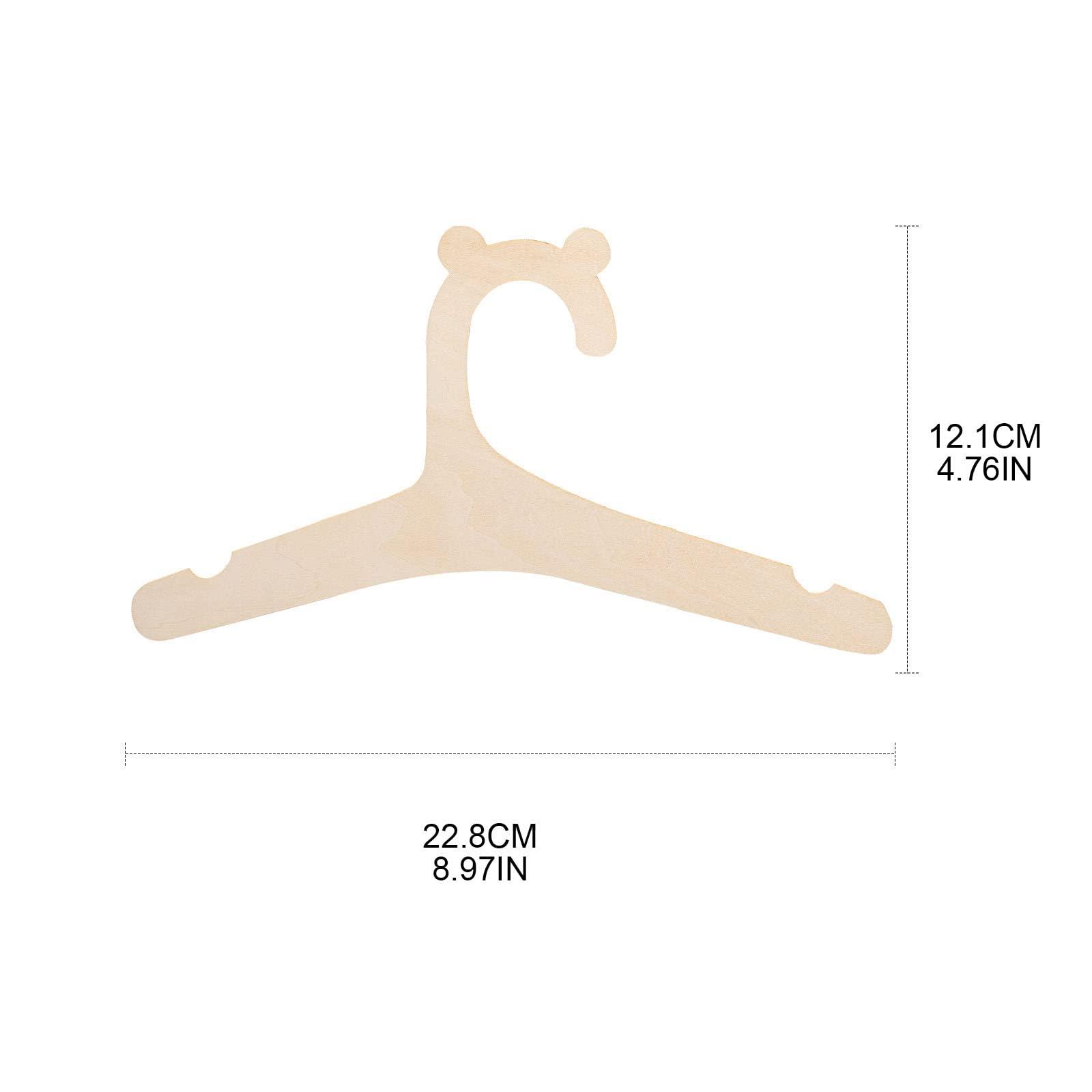 Gllehkt Gllehkt 5Pcs Children Wood Clothes Hanger Cartoon Bear Wood Storage Holder for Children Room Coat Pants Clothes Storage, 22.8x12.1cm