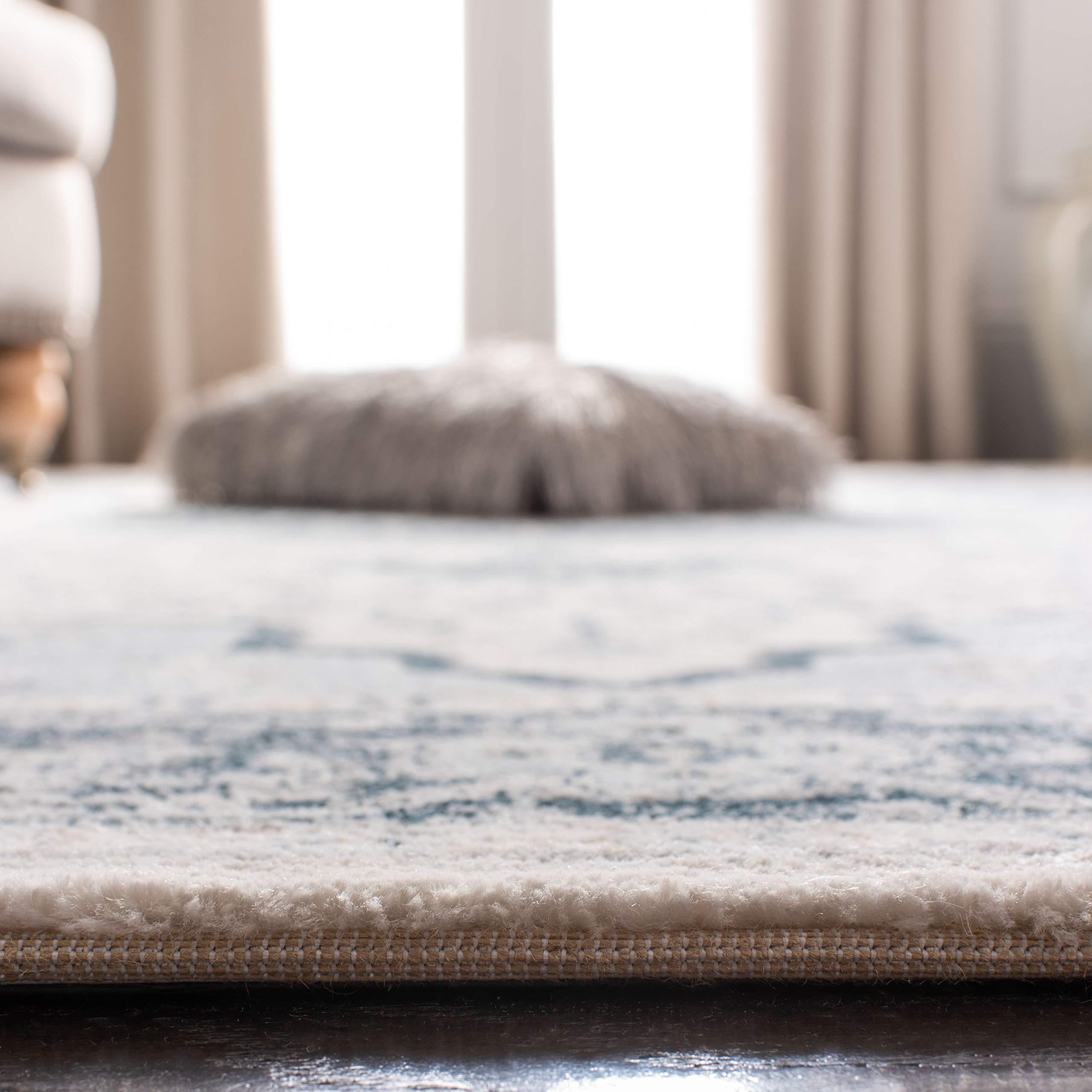 Safavieh SAFAVIEH Isabella Collection Area Rug - 8' x 10', Cream & Light Blue, Oriental Design, Non-Shedding & Easy Care, Ideal for High Traffic Areas in Living Room, Bedroom (ISA915M)