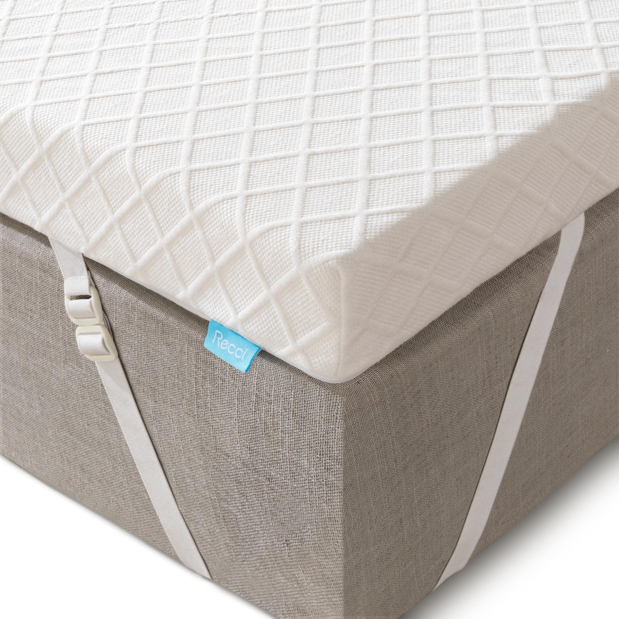 RECCI RECCI 3 Inch Twin XL Mattress Topper, Memory Foam Pressure-Relieving for Back Pain, Mattress Topper with Removable & Washable Cover for College Dorm, CertiPUR-US Certified, Twin XL