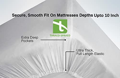 Thraed-Spraed RV Bunk 38 X 80 Sheet Set 600 Thread Count 100% Egyptian Cotton 10-Inch Deep Pockets Made for RV, Camper, Motorhomes, Boat, Soft Luxury & Breathable, 4-PC RV-Sheets - Turquoise Blue Solid