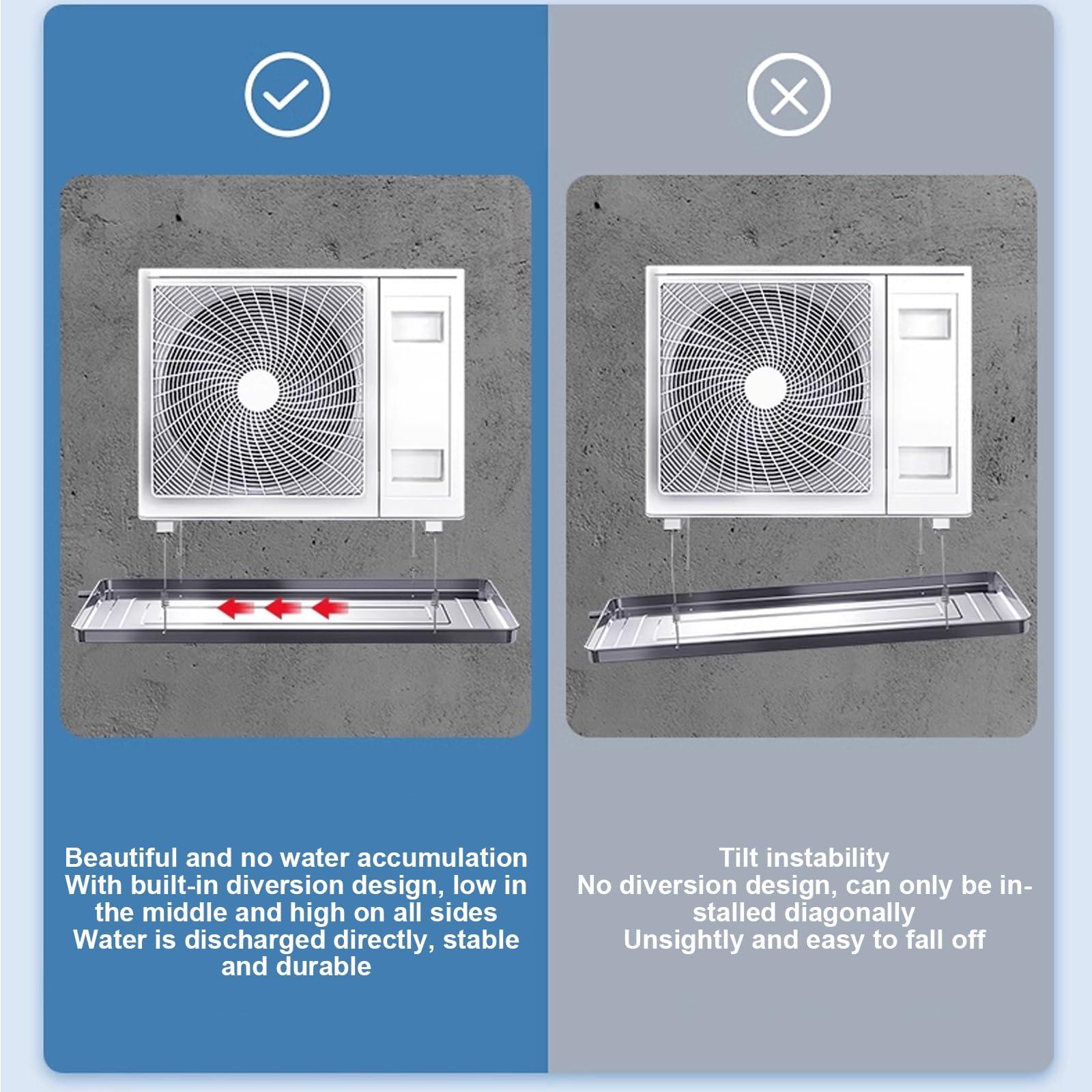 WYHBXD Air Conditioner Condensate Drain Pan, Outdoor Stainless Steel Universal Ac Drip Cushion Water Collecting Drainage Pan, for Window Ac and Mini Split Units (Color : 5P 100x47cm/93x18in)