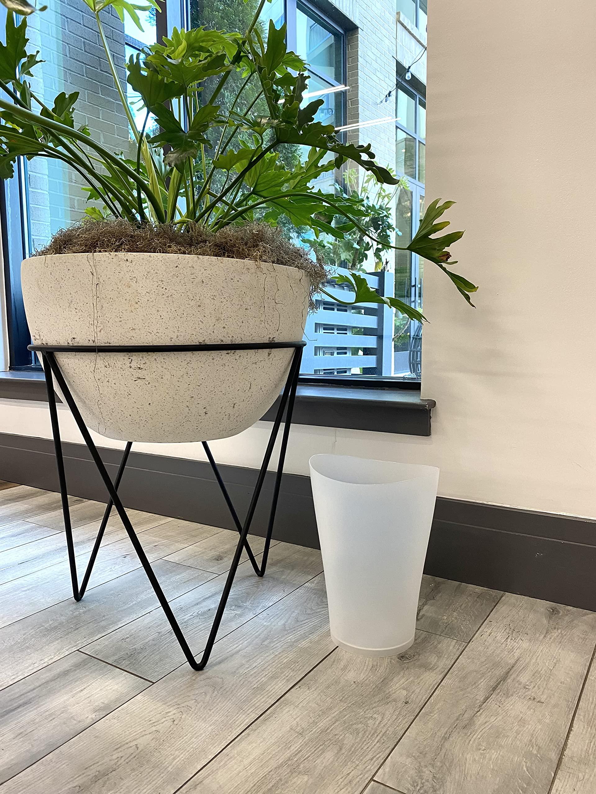 Rubbermaid Rubbermaid Spa Works Compact Contemporary Style 9 Quart Indoor Open Vanity Home Trash Container, White