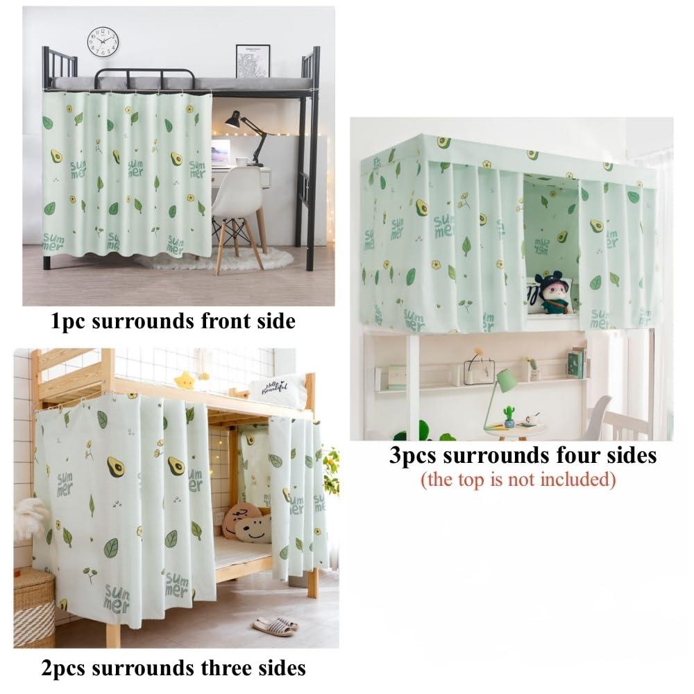 SIQITECHNO SIQITECHNO 2 Pieces Upper/Bottom Bunk Bed Curtains Dorm Home Blackout Privacy Bed Cloth Curtain Shading Breathable Dustproof Bed Canopy with Rope and Buckles for Kids Teen Loft Bed Single Sleeper