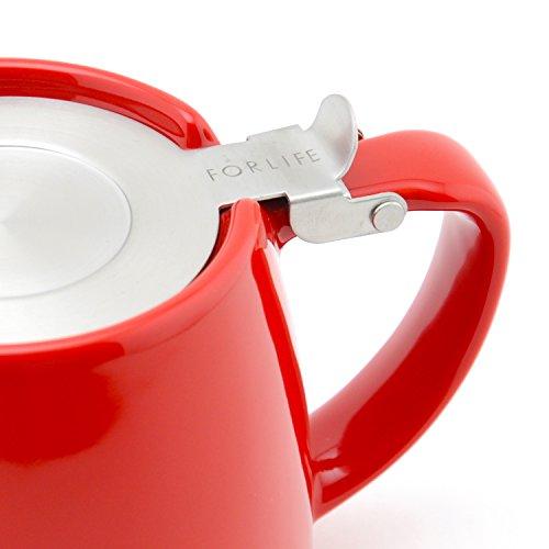 FORLIFE FORLIFE Stump Teapot with SLS Lid and Infuser, 18-Ounce, Red