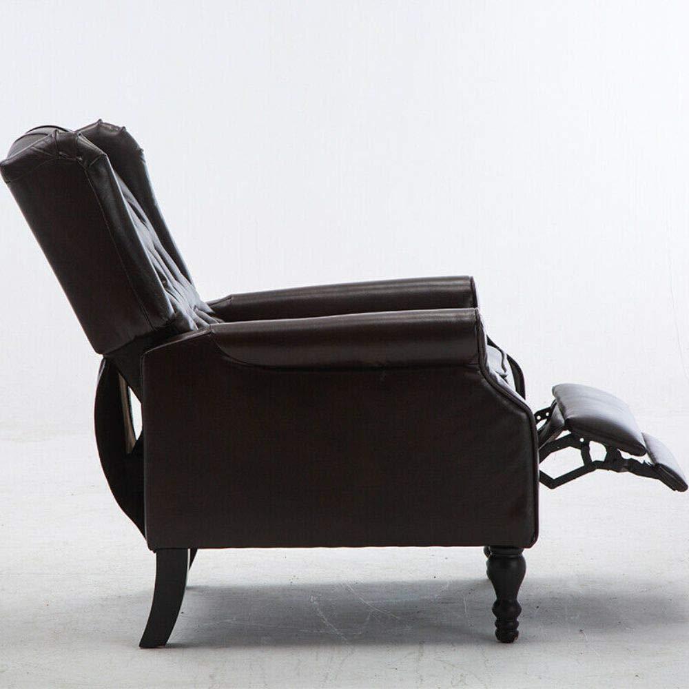 Commercial Breathing Leather Recliner Chair Push Back Padded Seat Roll Arm Sofa Reclining