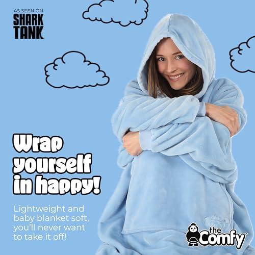 THE COMFY THE COMFY Dream | Lightweight Microfiber Fleece Wearable Blanket, Oversized Design with Hood from Shark Tank, Soft Oversized Pocket Blanket, Warm and Cozy Gifts