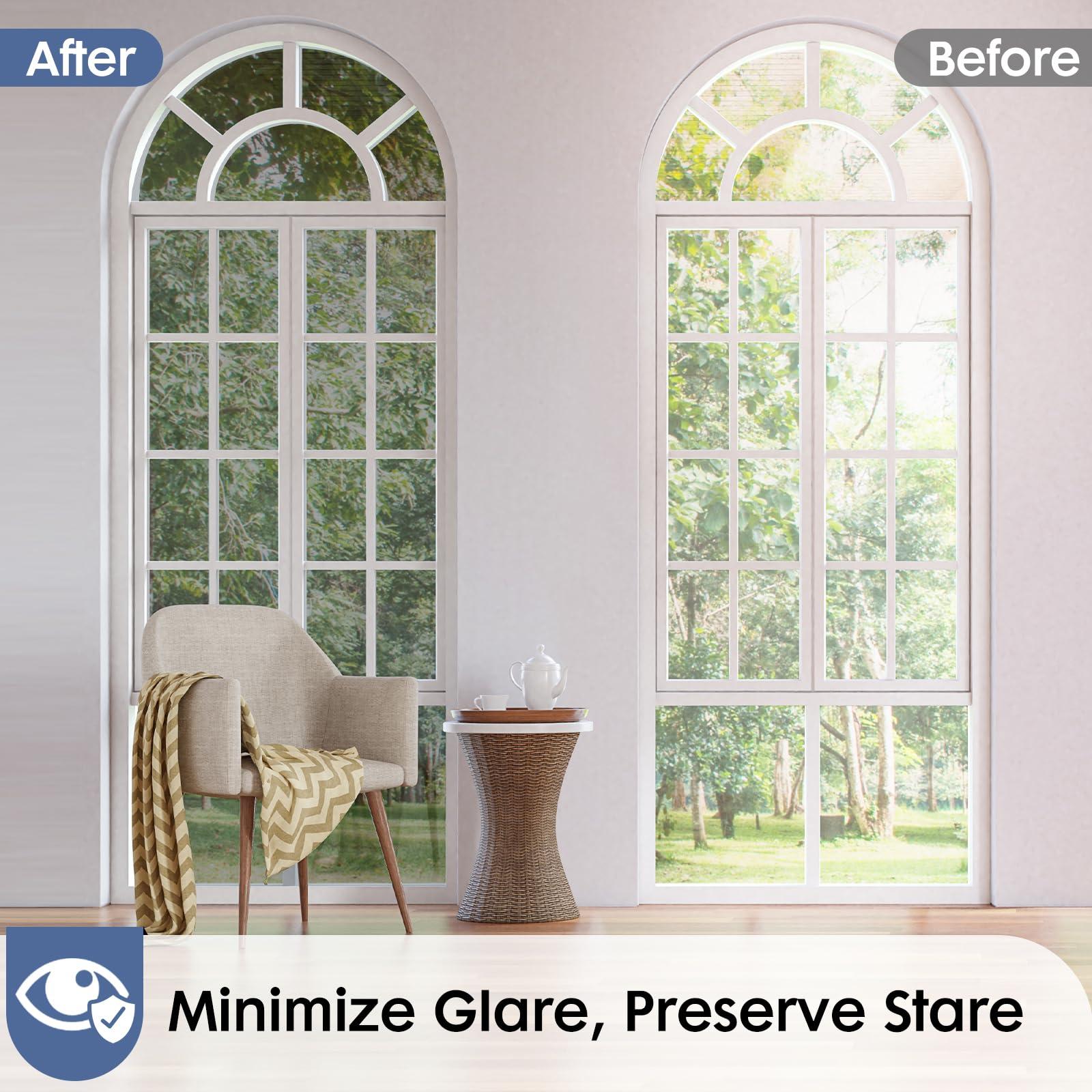 rabbitgoo rabbitgoo Window Privacy Film One Way Window Tint for Home, Removable Reflective Heat Sun Blocking Anti UV Glass Door Covering, Mirror Tinting Film House Office, 35.4 in X 9.8 Feet, Silver