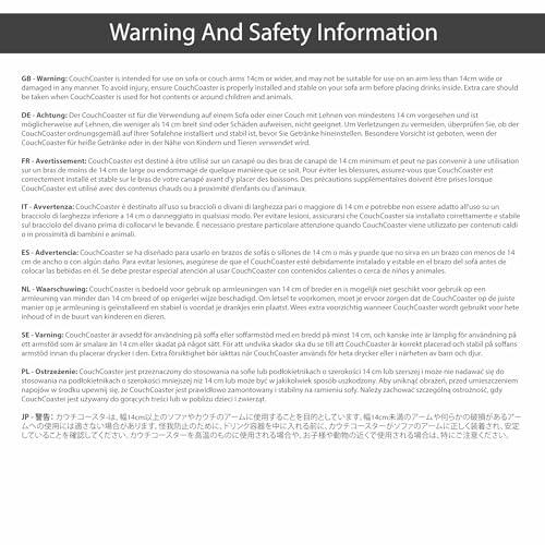 HIT PRODUCTS HIT PRODUCTS CouchCoaster - Original & Patented Armrest Couch Cup Holder, Mocha Brown - A Weighted, Silicone, Anti Slip Coaster Stops Spills On Your Sofa, Armchair Or Recliner & Keeps Drinks in Reach