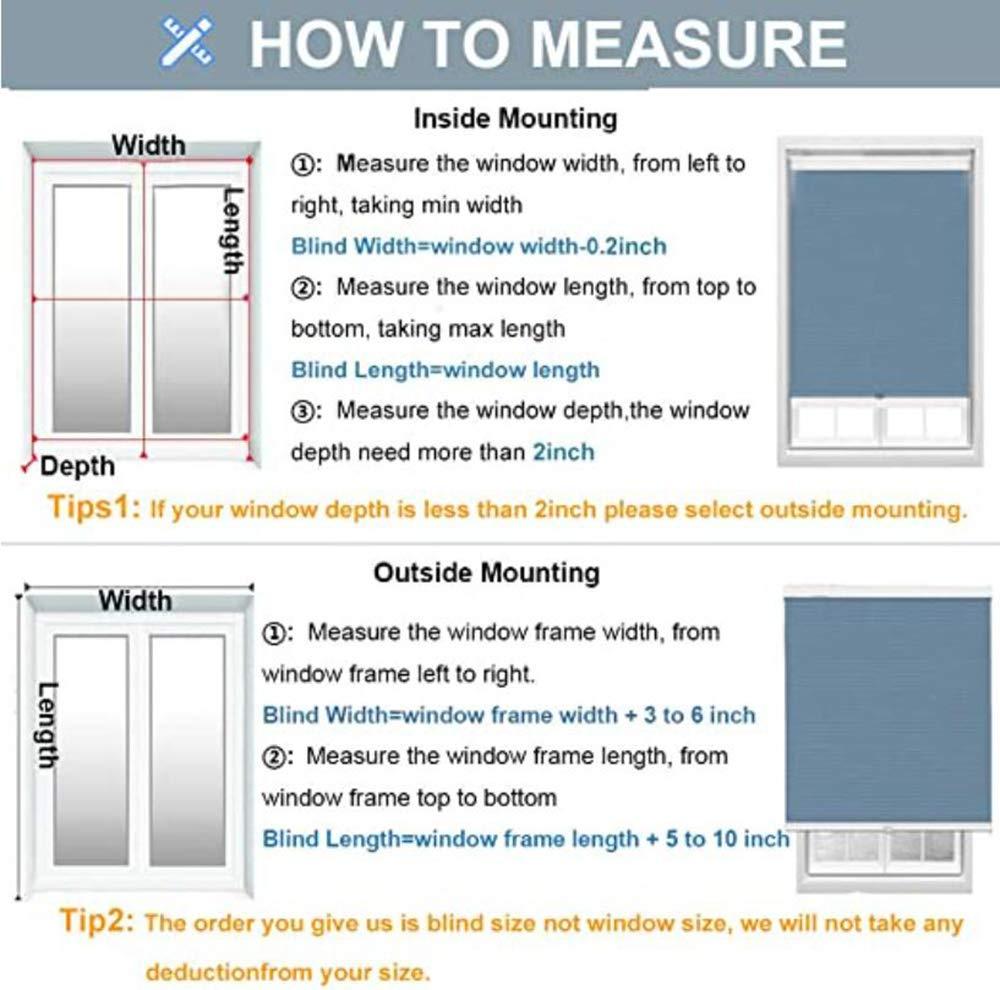 getopblinds Cordless Cellular Shades, Top Down Bottom up Blackout Light Filter, Cellular Honeycomb Window Blinds, Blackout Grey, 18" W x 48" H, Fashion Simple Elegant Shade, Custom Sized 16"~80"