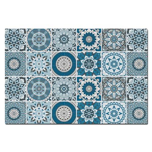 TuLdys TuLdys Boho Floral Kitchen Mats Cushioned Kitchen Floor Rugs and Mats, 3x4ft/36x48in, Modern Bohemian Non Slip Pu Waterproof Leather Comfort Standing Mat for Kitchen Office Home Laundry