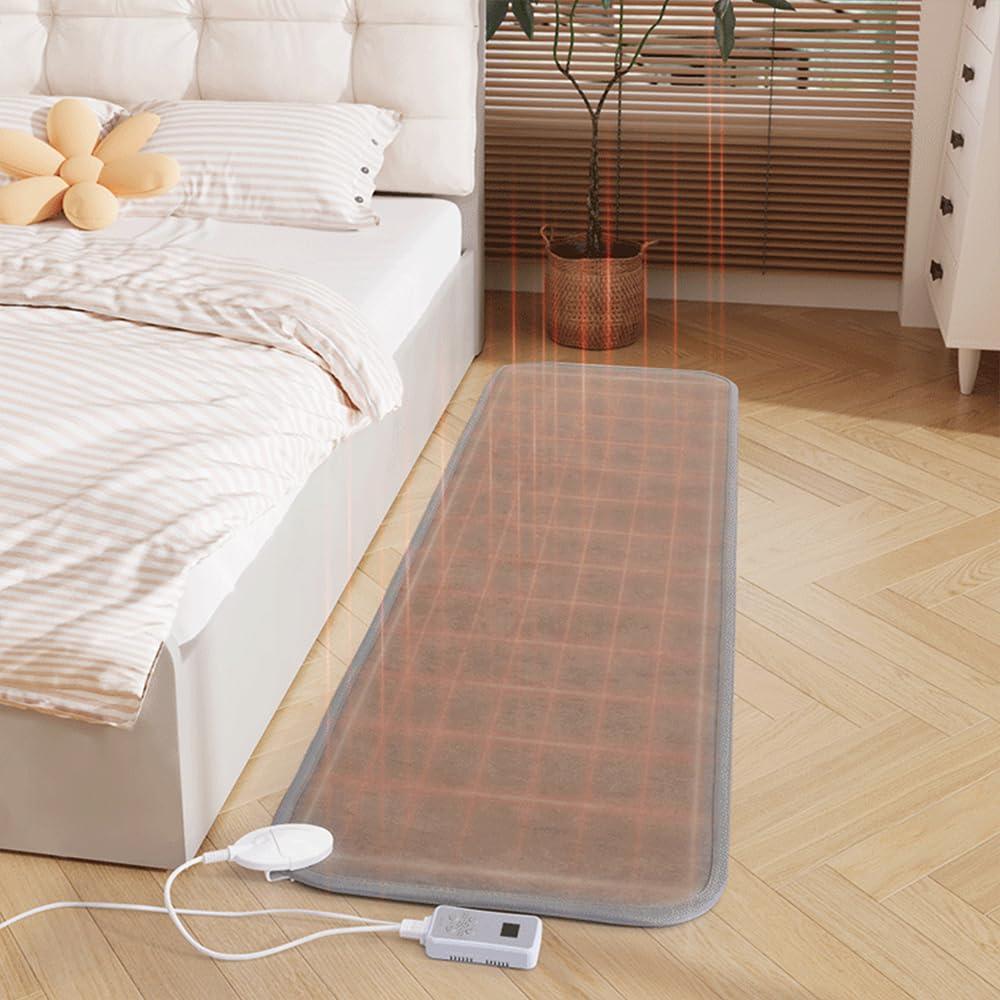 vhdurike vhdurike Extra Large Heated Floor Mat, Adjustable Temperature Electric Heated Foot Warmers, Radiant Heated Area Rug, Carbon Crystal Heating Pad for Office Home,150x200cm