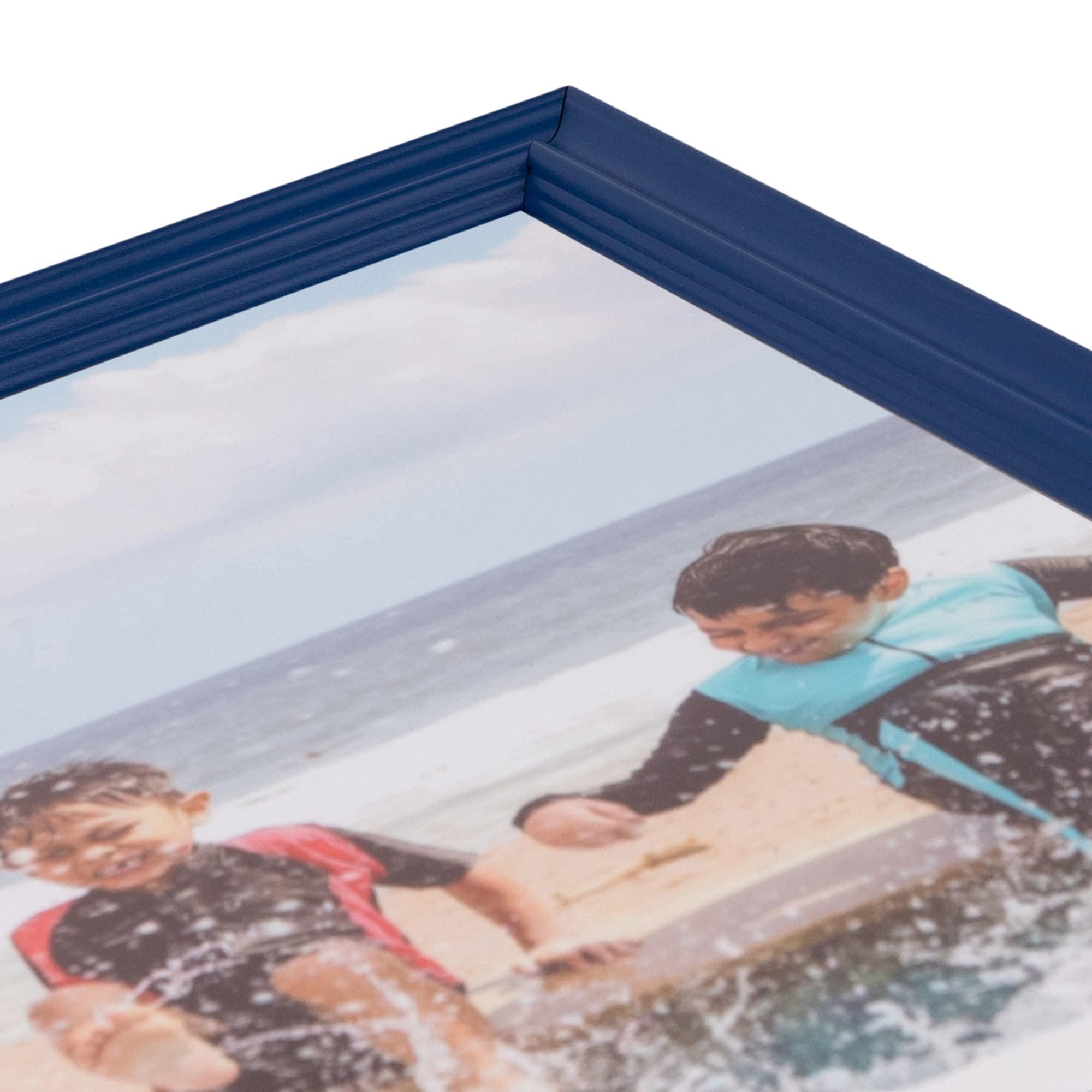 ArtToFrames ArtToFrames 12x24 Inch Blue Picture Frame, 5 - Pack, This 1.00 inch Custom Wood Poster Frame is Blue, Comes with Economy Acrylic (Frame_Pack_5_0066-60823-YBLU-12x24)