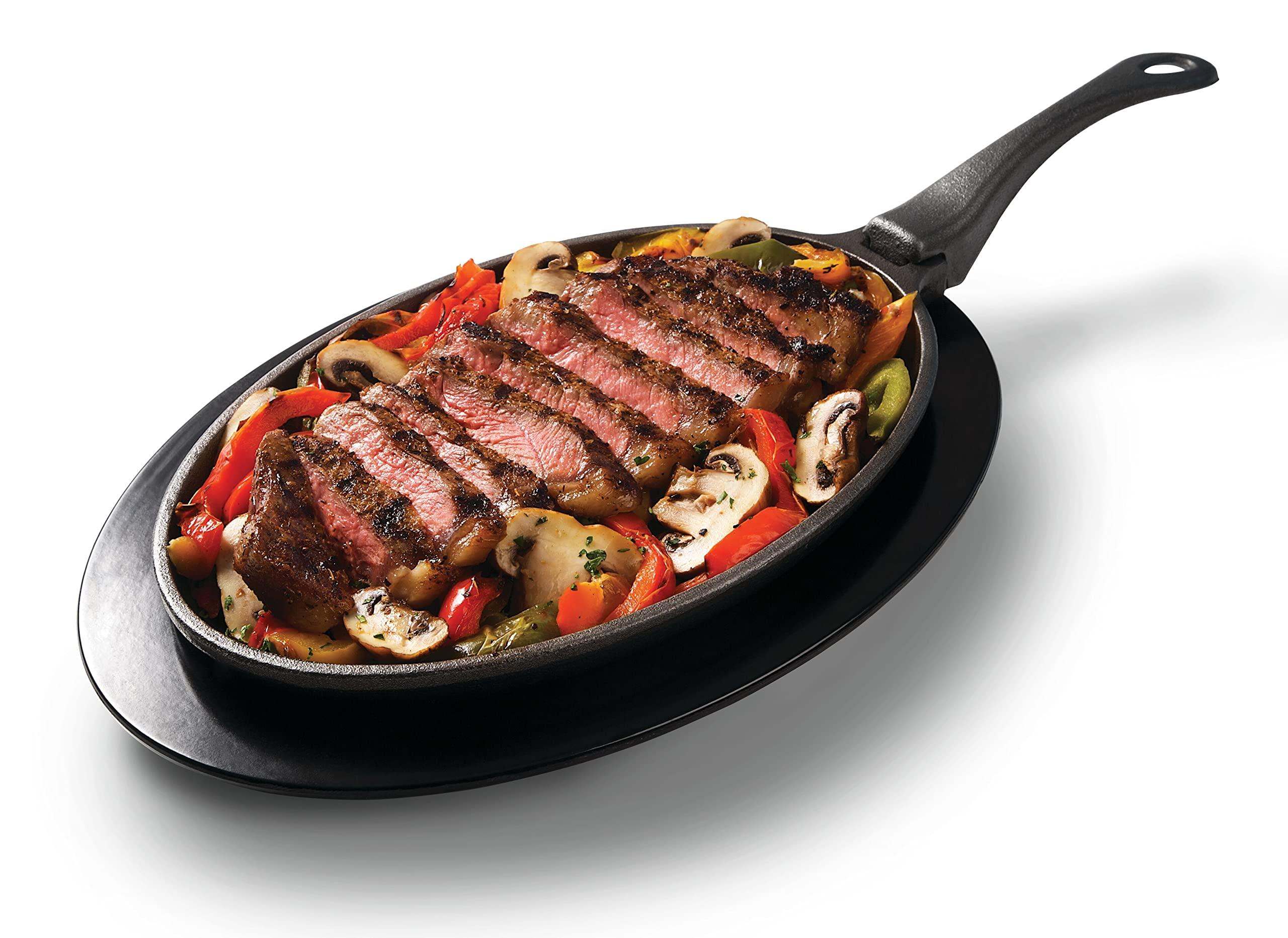 Napoleon Napoleon BBQ Grill Accessory - Cast Iron Skillet - 56003 - Pre-Seasoned, Use On Side Burner, Use In Oven, Use On Grill Grates, Removable Handle