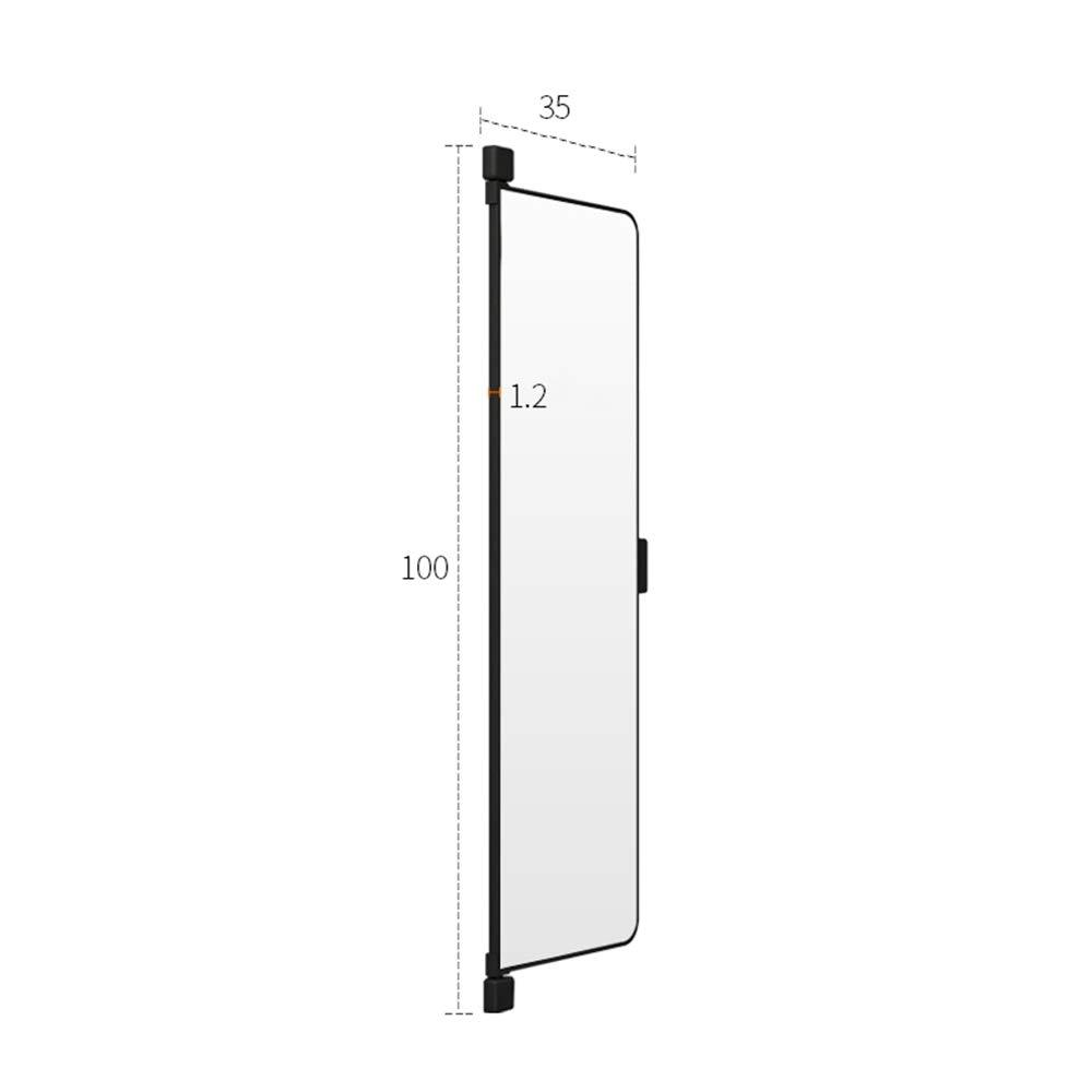 Bathroom mirror Wardrobe mirror, full-length mirror, built-in sliding mirror, hidden rotating dressing mirror, side-swing door, folding dressing mirror, black frame dressing mirror, space-saving mirror 90*35,100*35