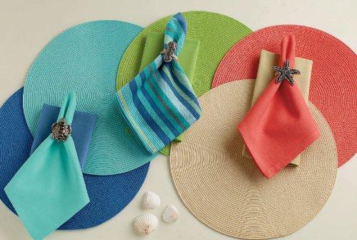 DII DII Solid Pastel Napkin Set Cotton, Machine Washable, 20x20 Inch, Aqua, 6 Count