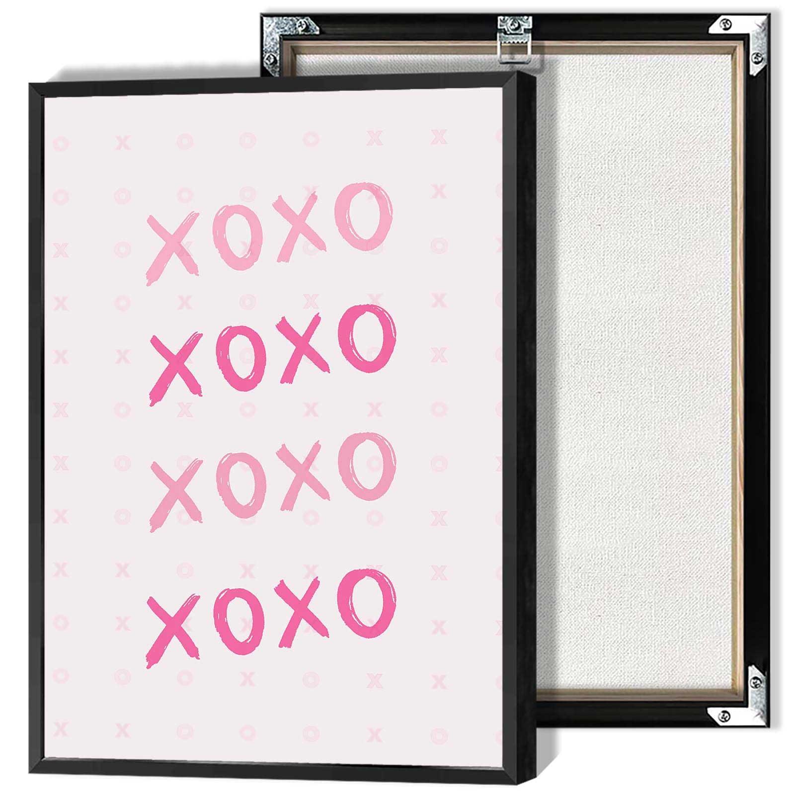 HomeLoft Basics Pink Xo Wall Art Preppy Grily Poster Minimalist Cute Girl Room Wall Decor Watercolor Aesthetic Xo Prints Painting For Home Bathroom Bedroom Living Room Apartment 12x16in Unframed
