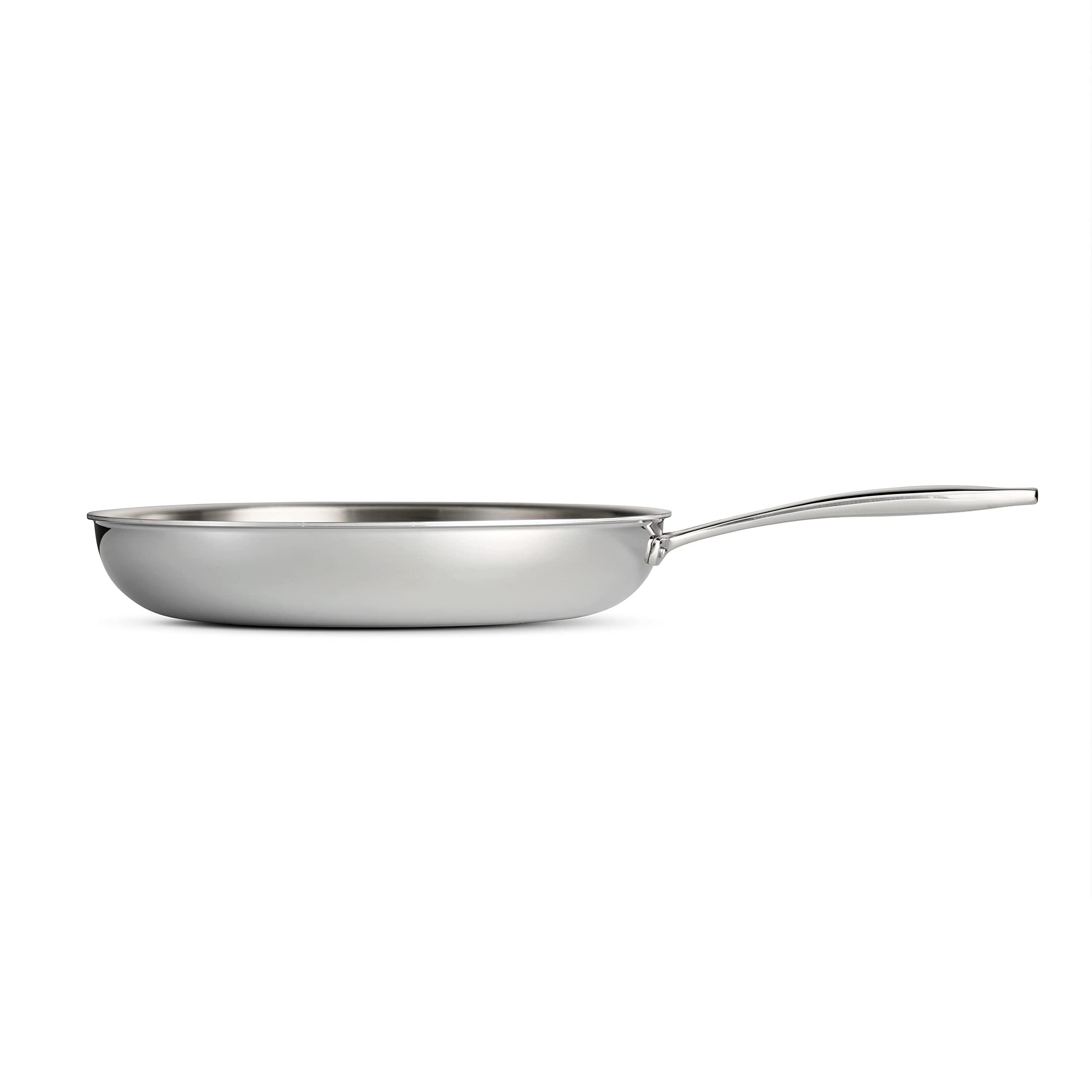Tramontina Tramontina Seattle Tri-Ply Clad Stainless Steel 12-Inch Large Frying Pan, Induction-Ready Skillet, Dishwasher-Safe, NSF-Certified, Made in Brazil
