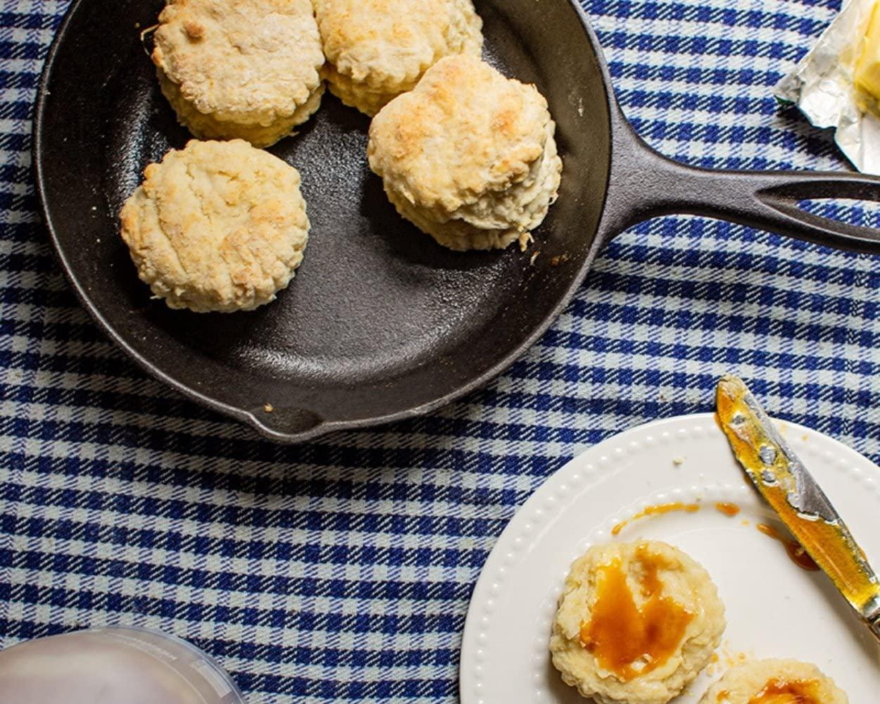 Lodge Lodge 8 Inch Cast Iron Pre-Seasoned Skillet Signature Teardrop Handle - Use in the Oven, on the Stove, on the Grill, or Over a Campfire, Black