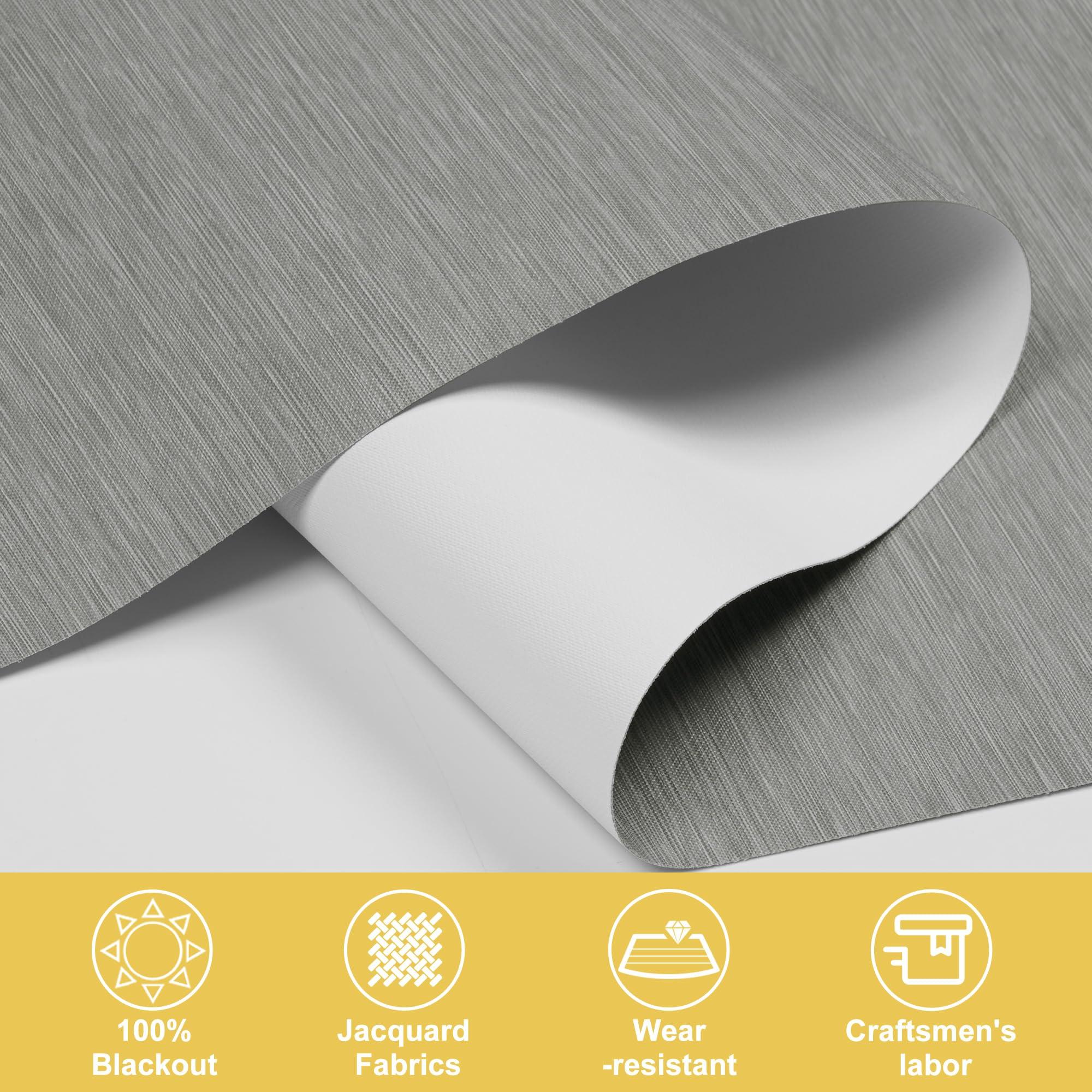 BERISSA BERISSA Blackout Pull Down Window Shades Blinds Room Darkening Custom Roller Shade for Indoor Thermal Insulated Up and Down Blind for Home Bedroom(80" W x 80" H) Gray