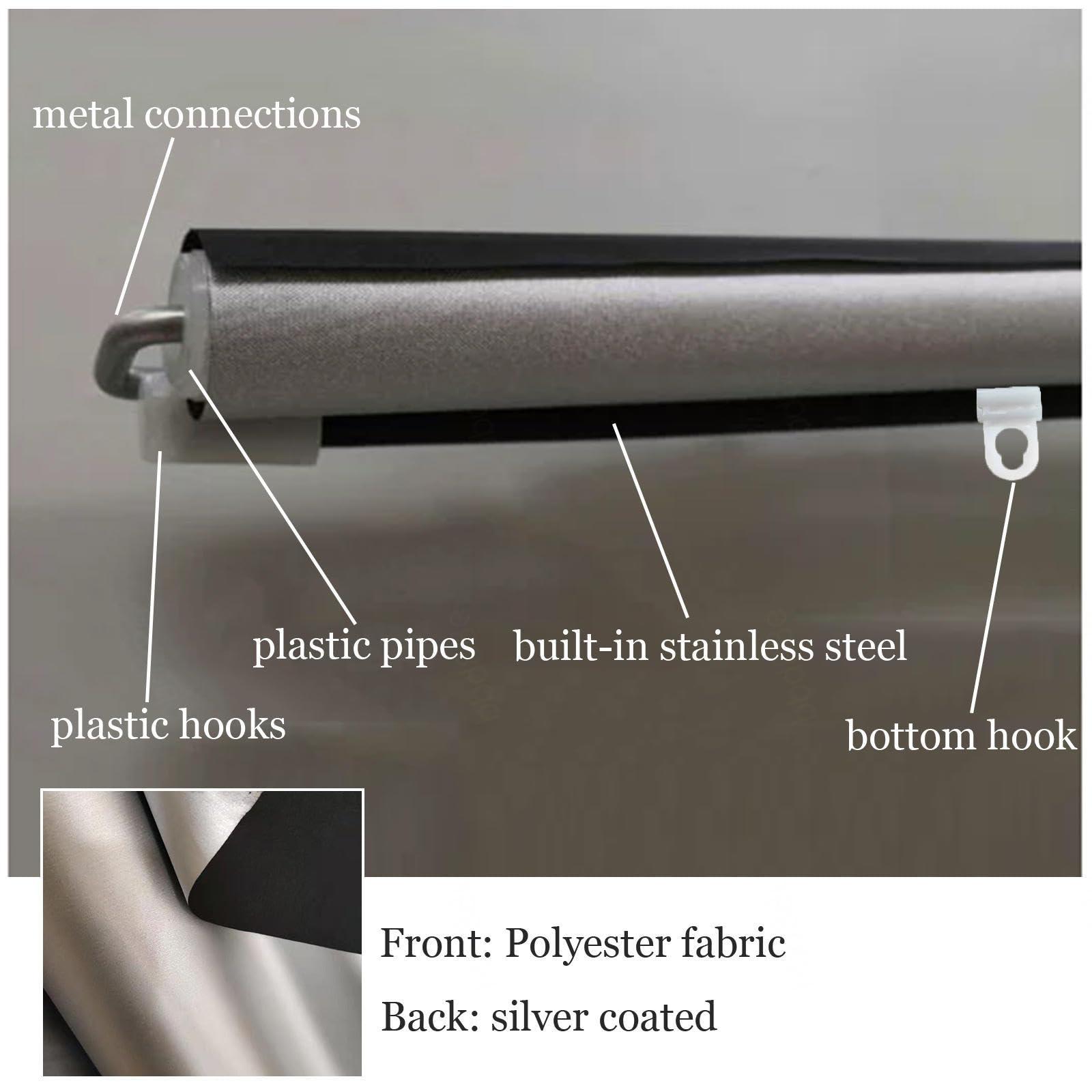 Xrdbfd Blackout Roller Blinds With Suction Cups, Blackout Curtains Without Drilling, Sunscreen/thermal Roller Window Shades, Sunshade Roll Up Blinds for Home/kitchen/office,Black-60x125cm(23.6*49.2in)