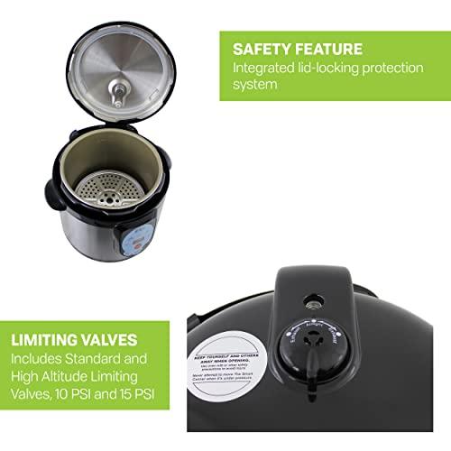 Nesco CAREY DPC-9SS Smart Electric Pressure Cooker and Canner, Stainless Steel, 9.5 Qt