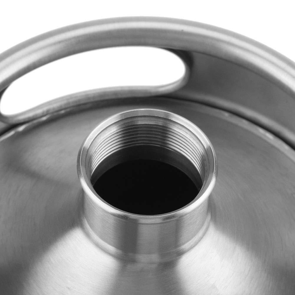 GOTOTOP Beer Containers Mini Stainless Steel Beer Barrel 2L Portable Draft Beer Growlers, Beer Supplies with Spiral Lid Keep and Carbonation for Home Camping Picnic (2L)